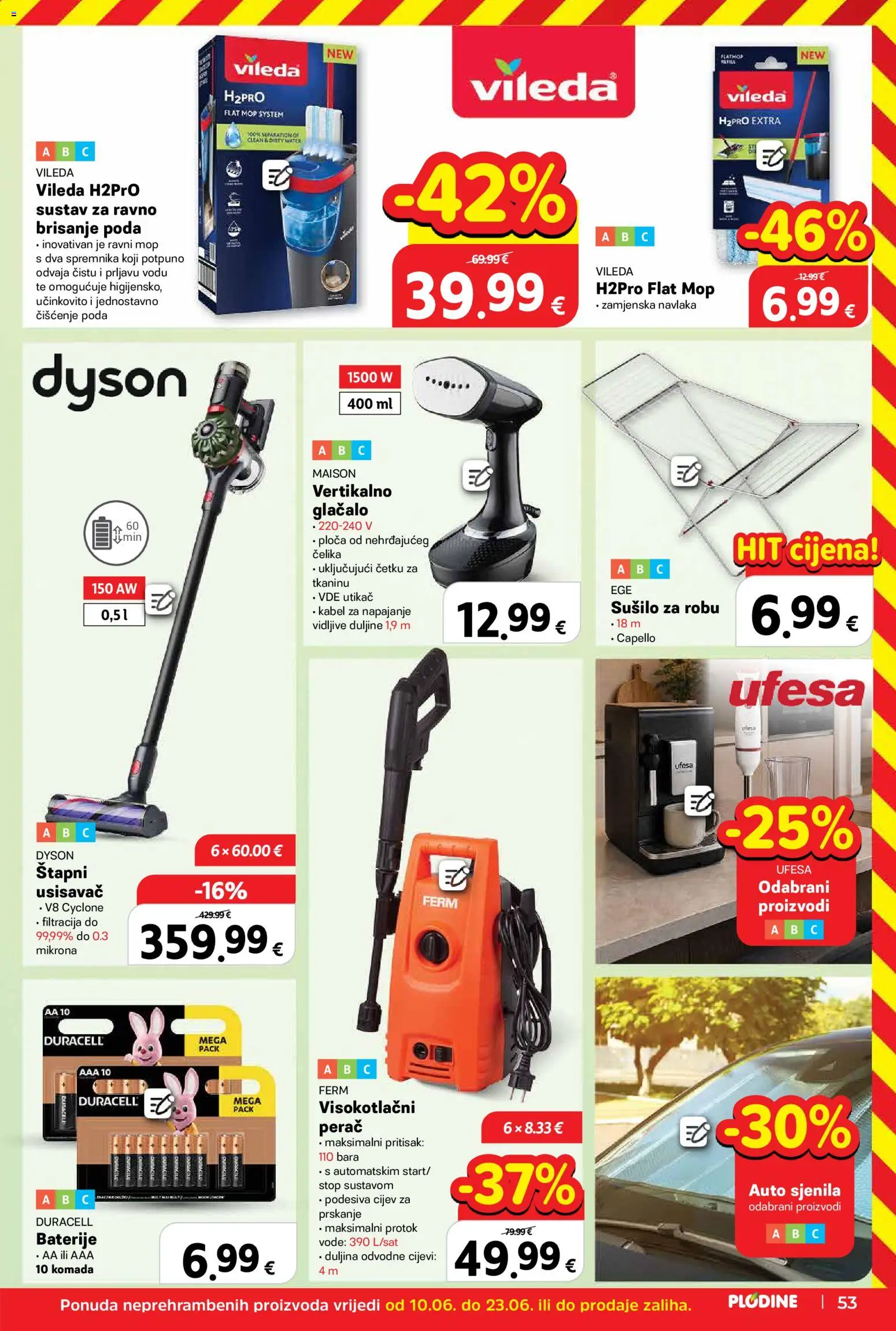 Plodine katalog | vrijedi od 17.06.2026 | Stranica: 53 | Proizvodi: Usisavač, Baterije, Cijevi, Utikač