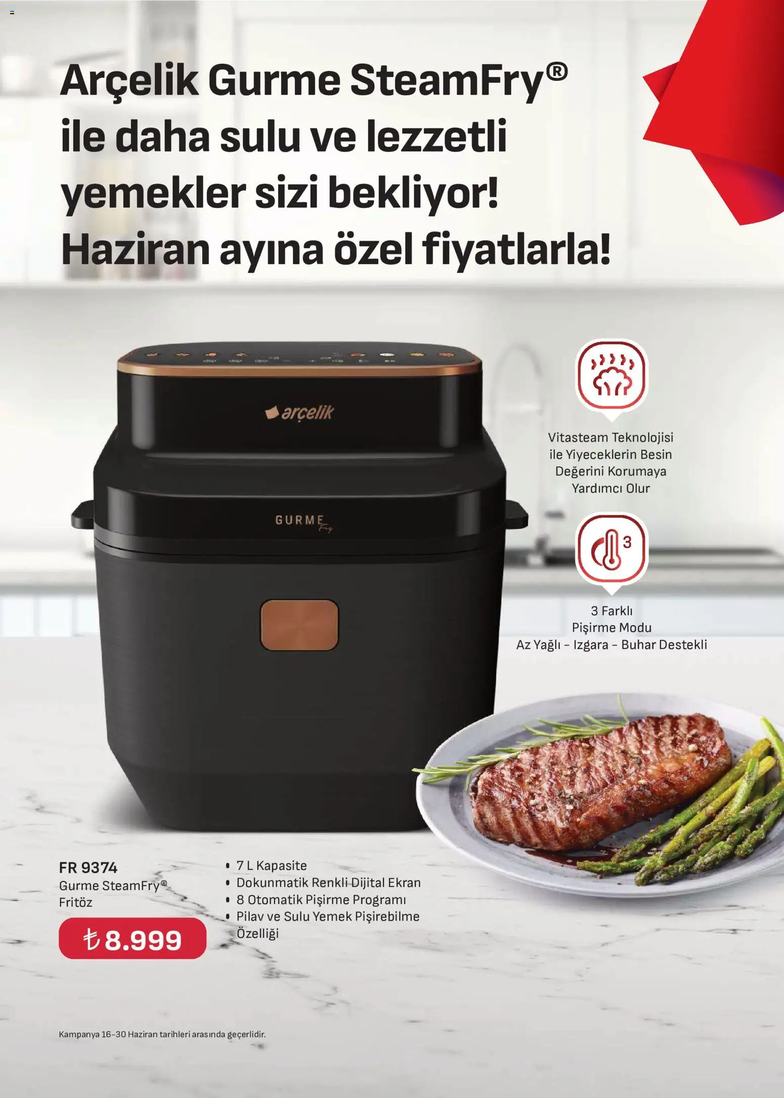 Arçelik - Arçelik Genel Kataloğu - 16 Haziran 2026 tarihinden itibaren geçerlidir | Sayfa: 50 | Ürünler: Fritöz, Pilav, Izgara