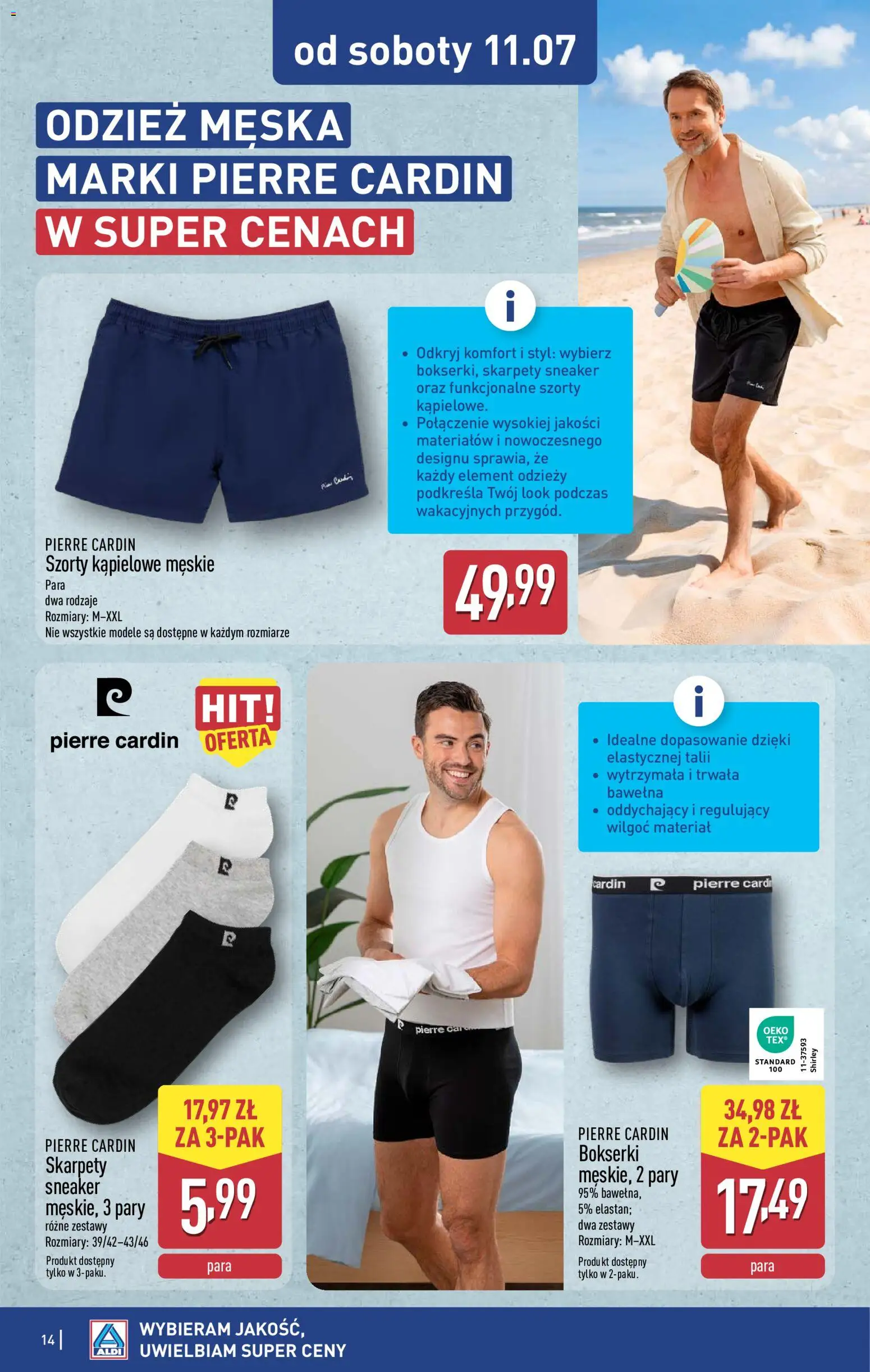 Aldi gazetka - Hity od Środy i od Soboty od 08.07.2026 | Strona: 14 | Produkty: Szorty, Skarpety, Bokserki