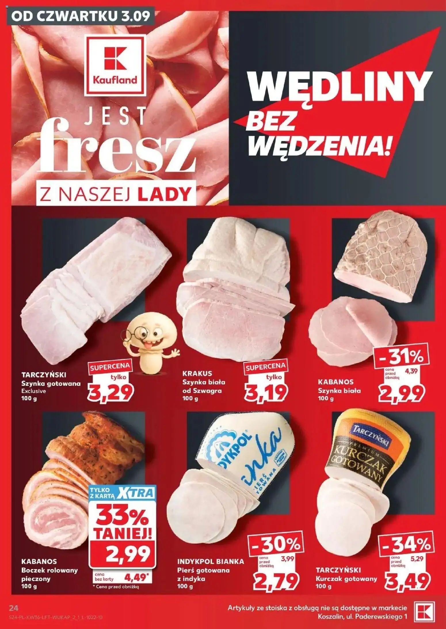 Kaufland gazetka od 03.09.2026 - od jutra PDF | Strona: 24 | Produkty: Karta, Kurczak, Boczek, Szynka gotowana