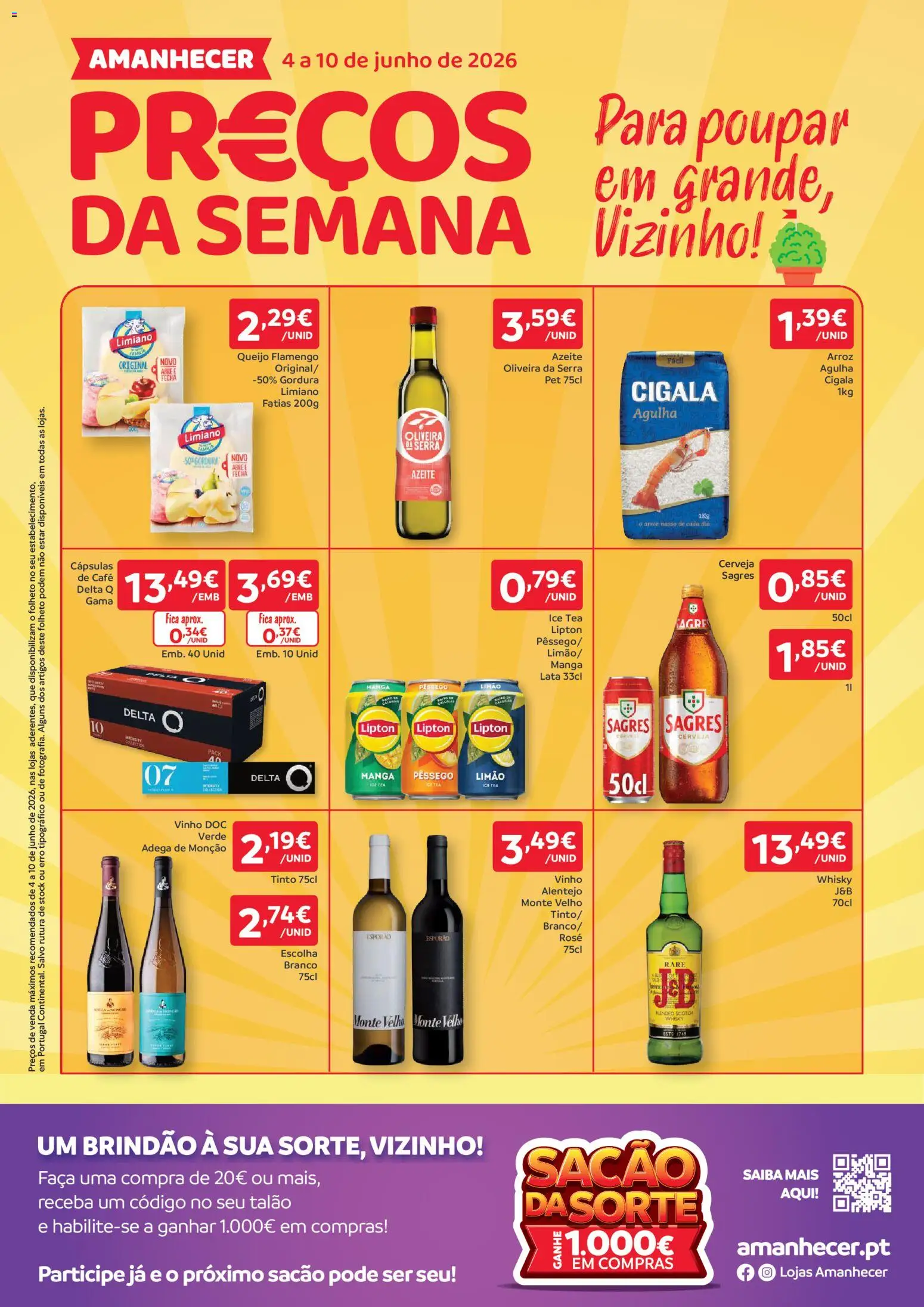 Amanhecer folheto │ válido de 04.06.2026 | Página: 1 | Produtos: Whisky, Delta q, Café, Cerveja
