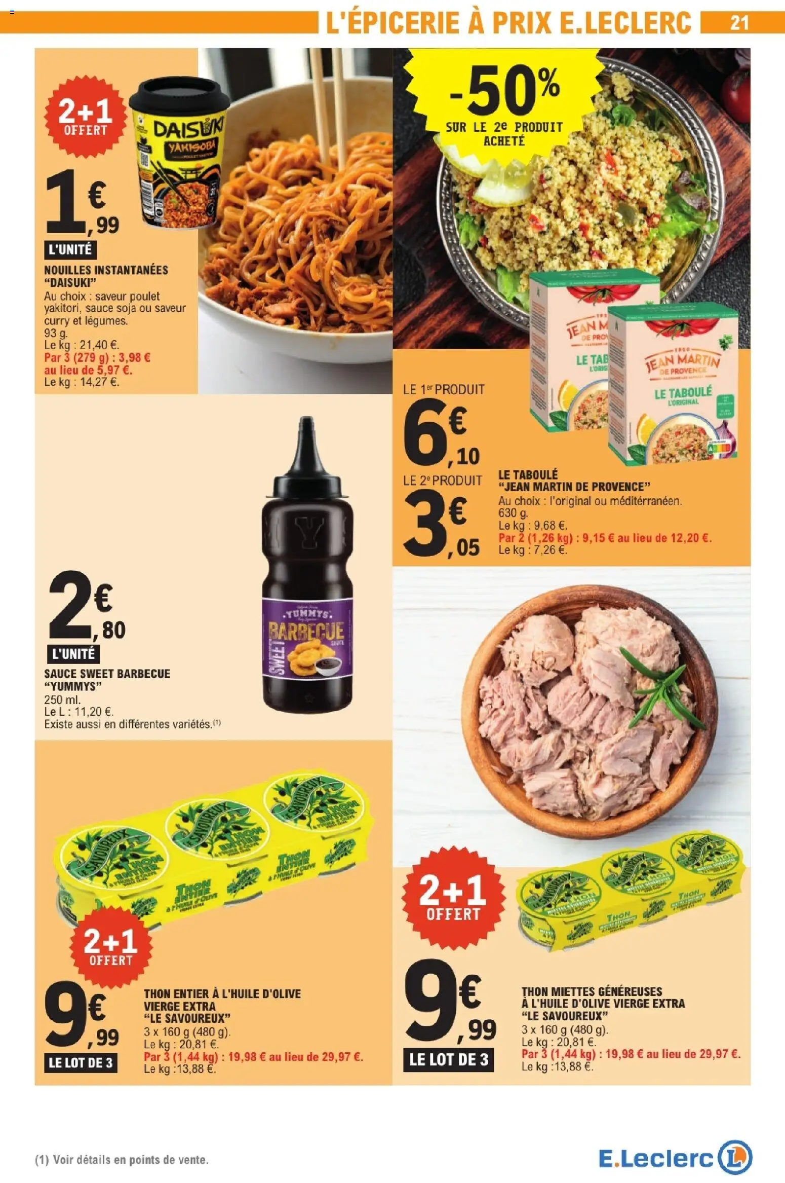 {H1} | Page: 21 | Produits: Nouilles instantanées, Barbecue, Thon, Nouilles