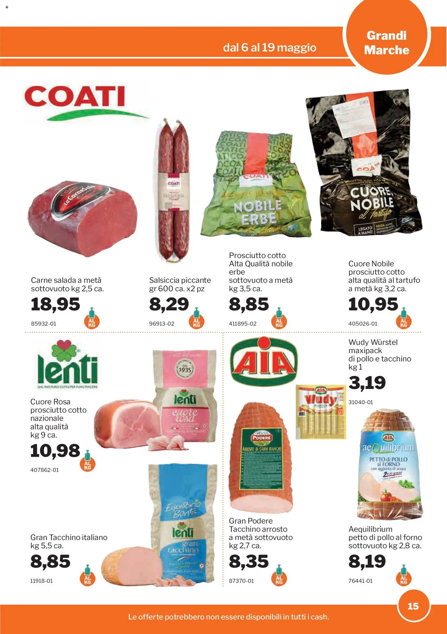 Volantino Sogegross del 06.05.2026 | Pagina: 15 | Prodotti: Petto di Pollo, Arrosto, Prosciutto Cotto, Pollo