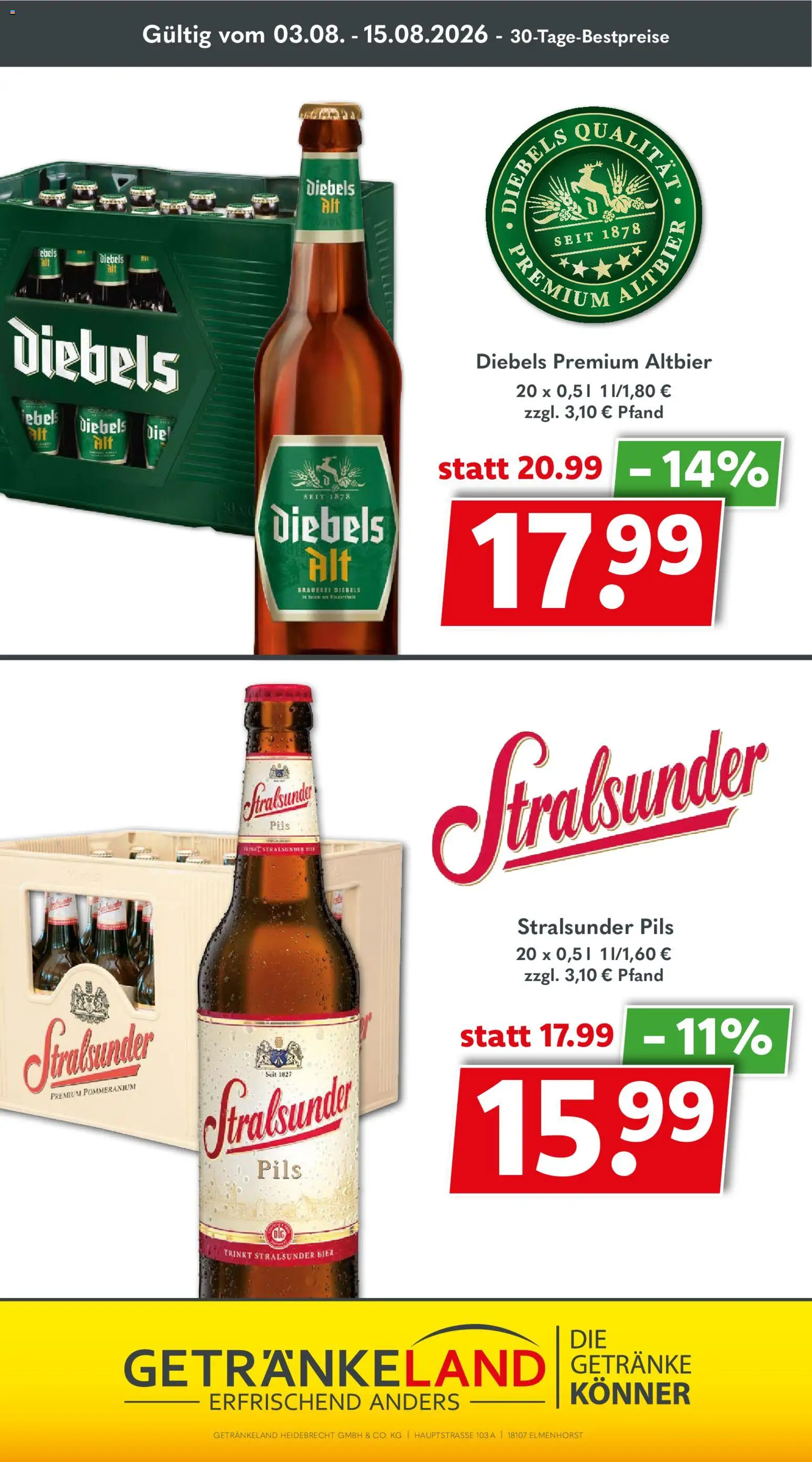 Getränkeland Prospekt – gültig ab 03.08.2026 | Seite: 12 | Produkte: Bier, Pils, Diebels