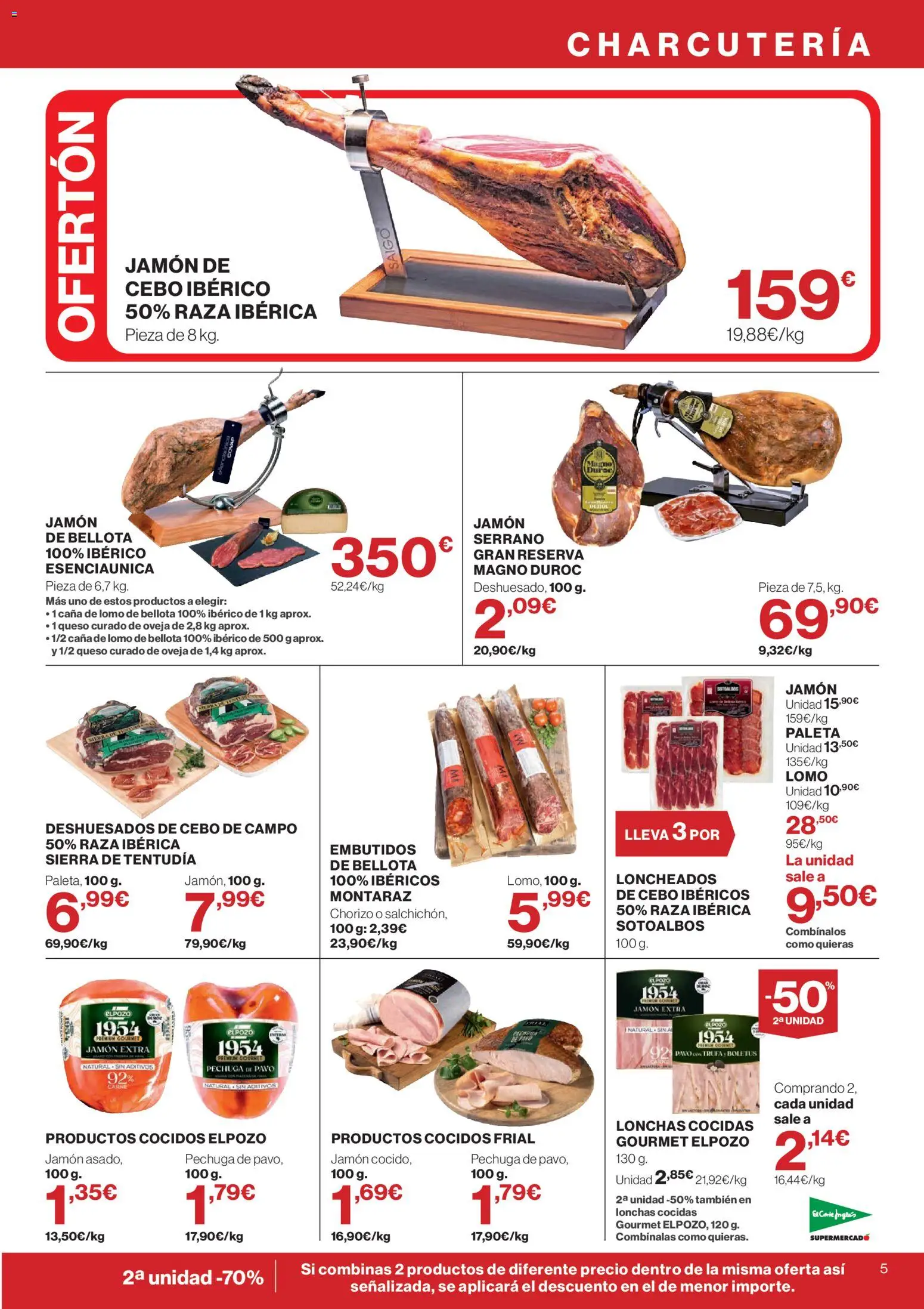 El Corte Inglés ofertas │ válido desde el 13/08/2026 | Página: 5 | Productos: Queso, Jamón, Embutidos, Carne