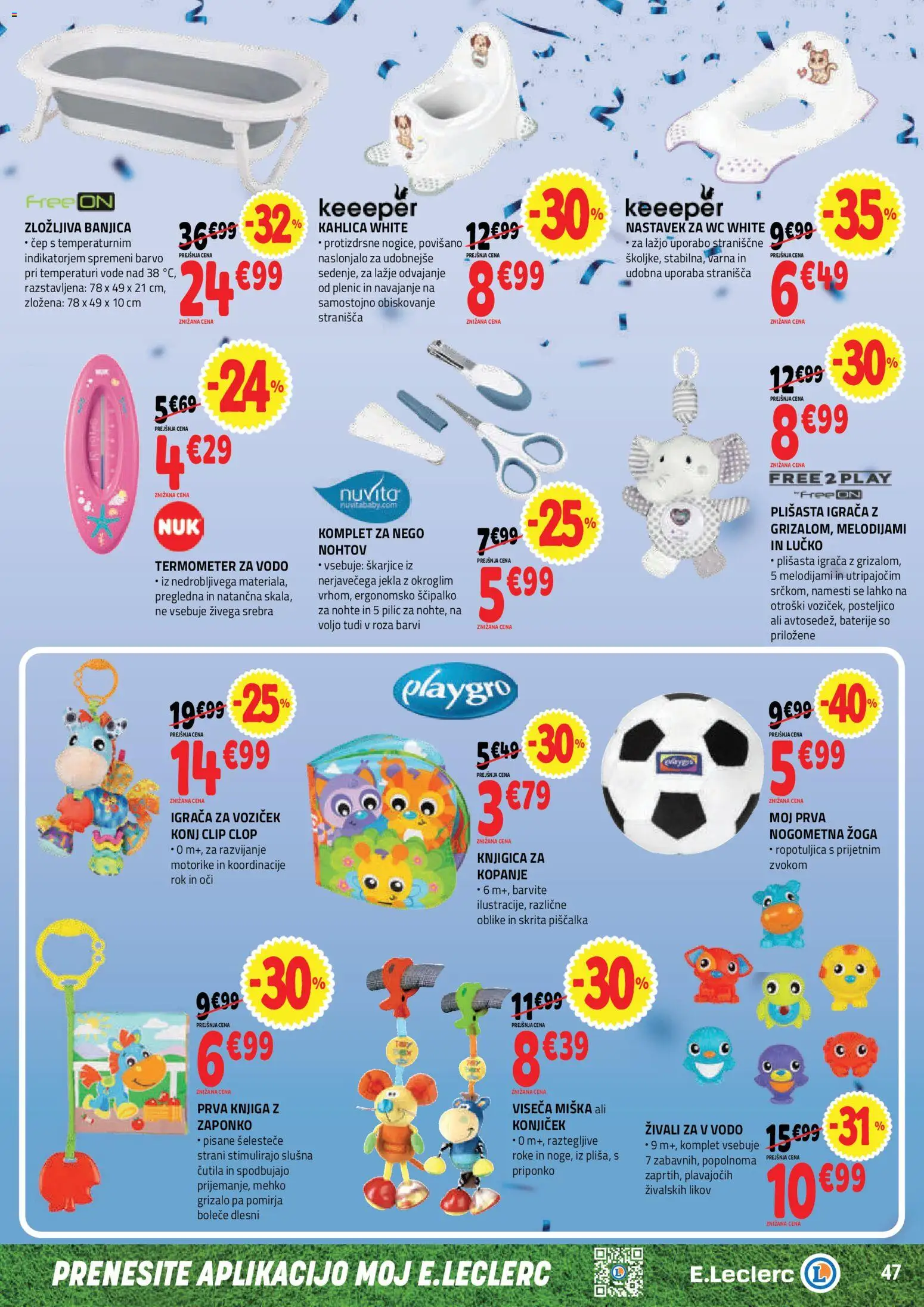 Novi E.leclerc katalog ponudbe – veljaven od 17.06.2026 | Stran: 7 | Izdelki: Termometer, Baterije, Knjiga, Voziček