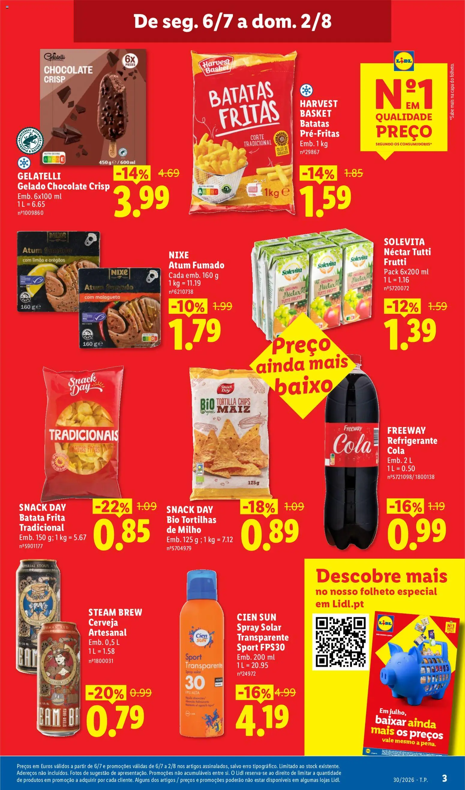 Lidl folheto │ válido de 20/07/2026 | Página: 3 | Produtos: Batata, Batata frita, Tortilhas, Óleo