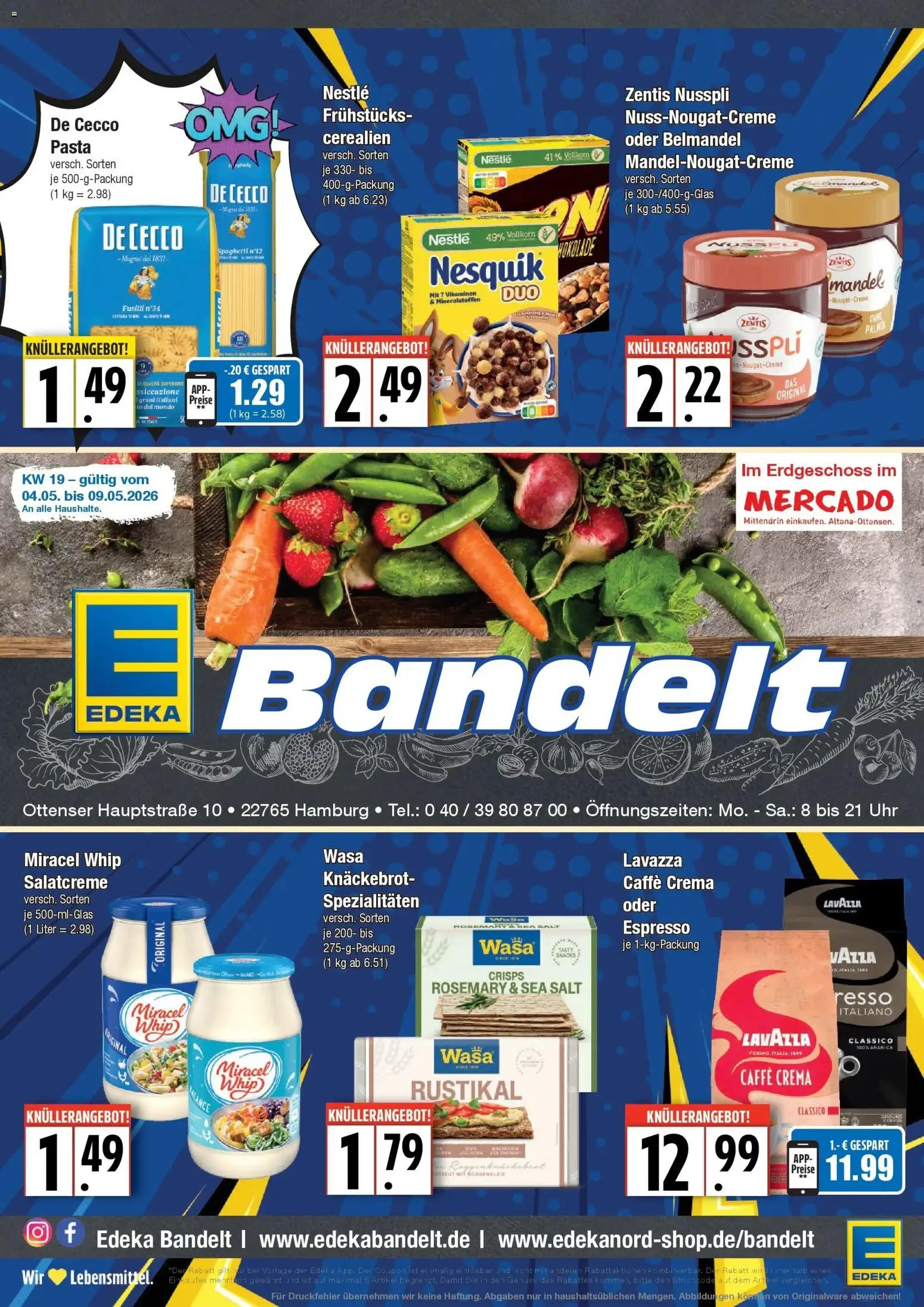 Edeka prospekt Hamburg	 (ab 04.05.2026) » Angebote Online | Seite: 1 | Produkte: Nesquik, Miracel whip, Zentis nusspli, Uhr