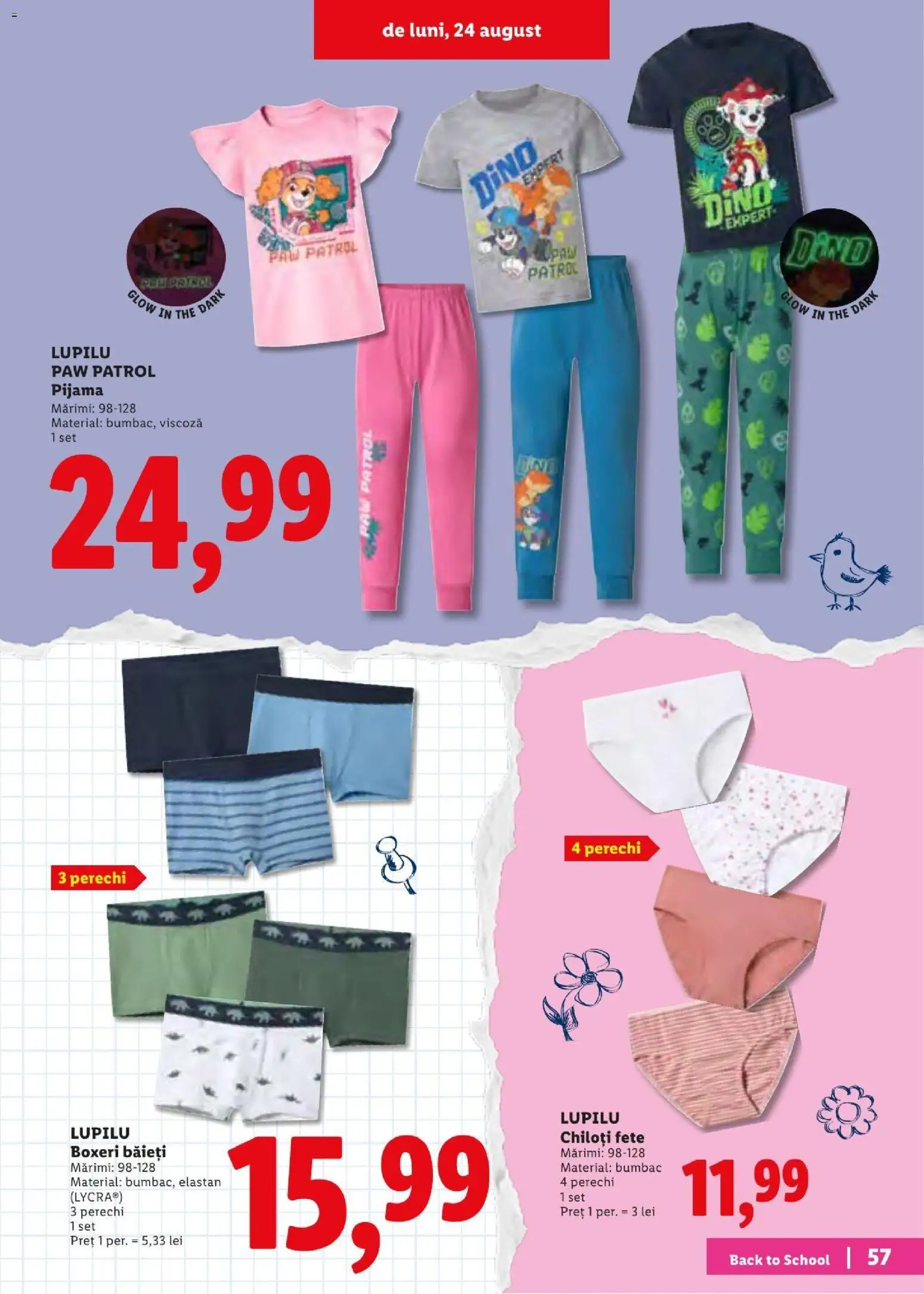 Noul catalog Lidl – valabil de la 10.08.2026 | Pagină: 57 | Produse: Chiloți, Boxeri