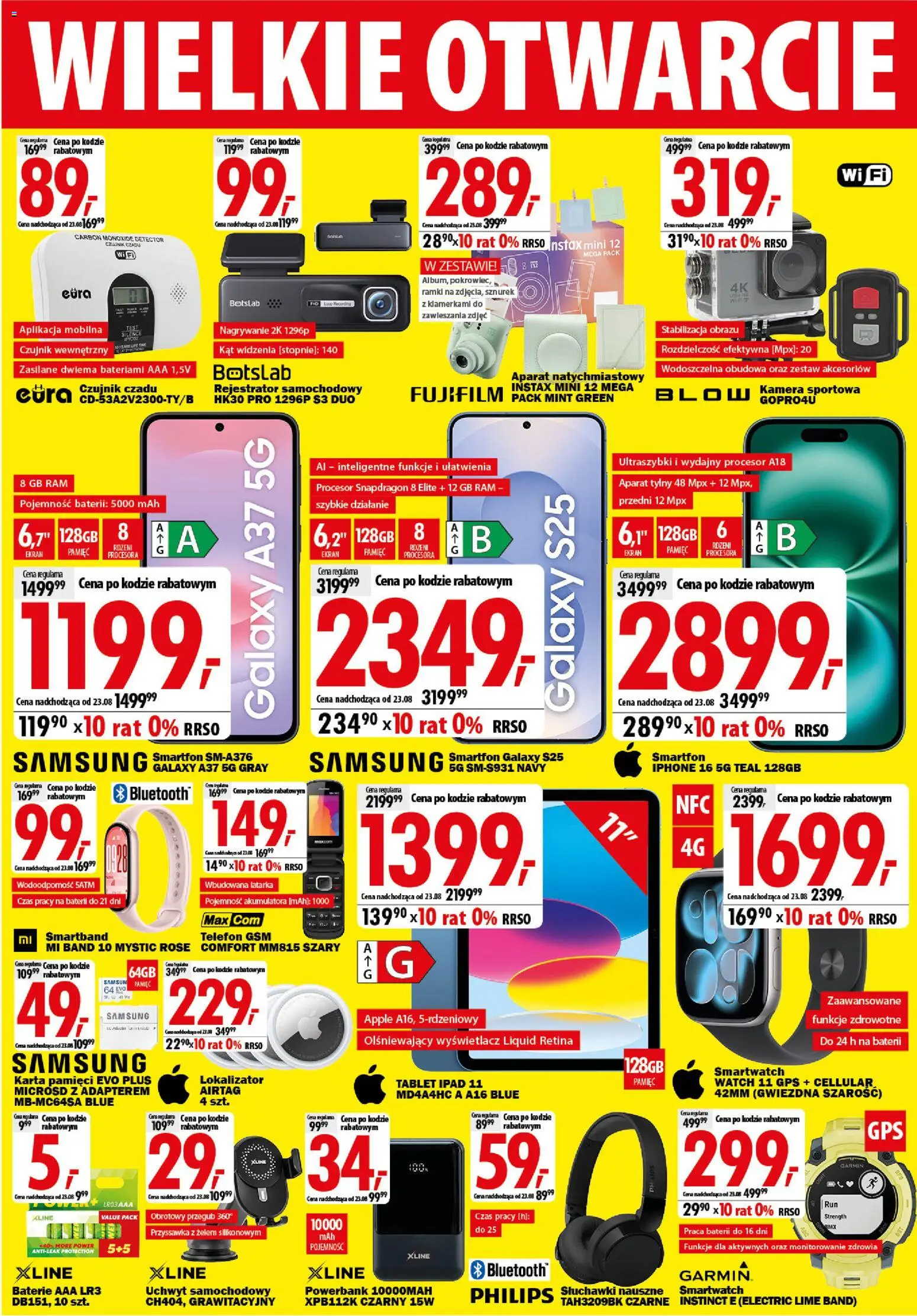Mediaexpert promocje - Wielkie otwarcie Bytom od 13.08.2026 | Strona: 4 | Produkty: Karta, Kamera sportowa, Powerbank, Baterie