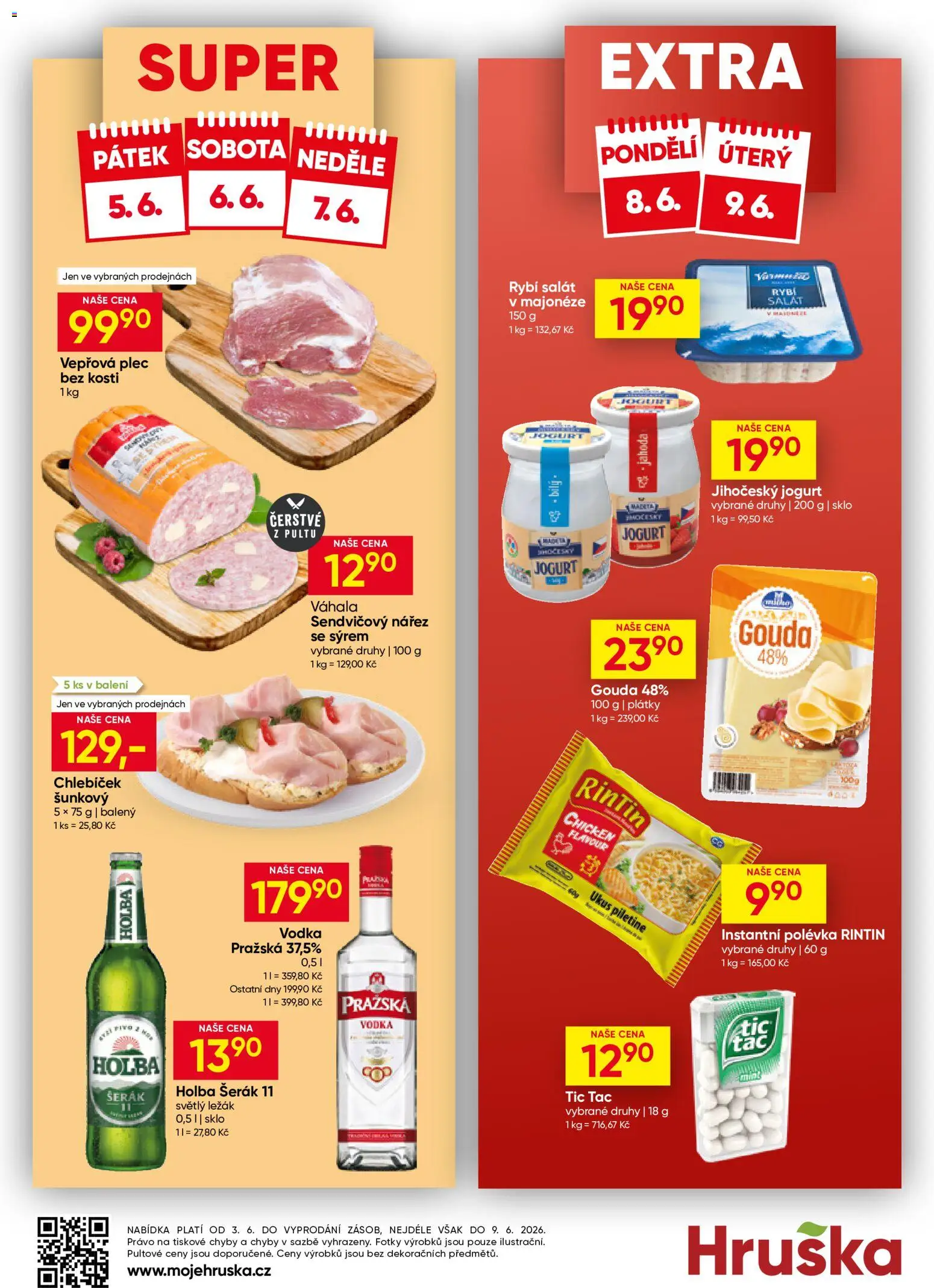 Hruška leták od 03.06.2026 | Strana: 10 | Produkty: Jogurt, Rybí salát, Tác, Vepřová plec