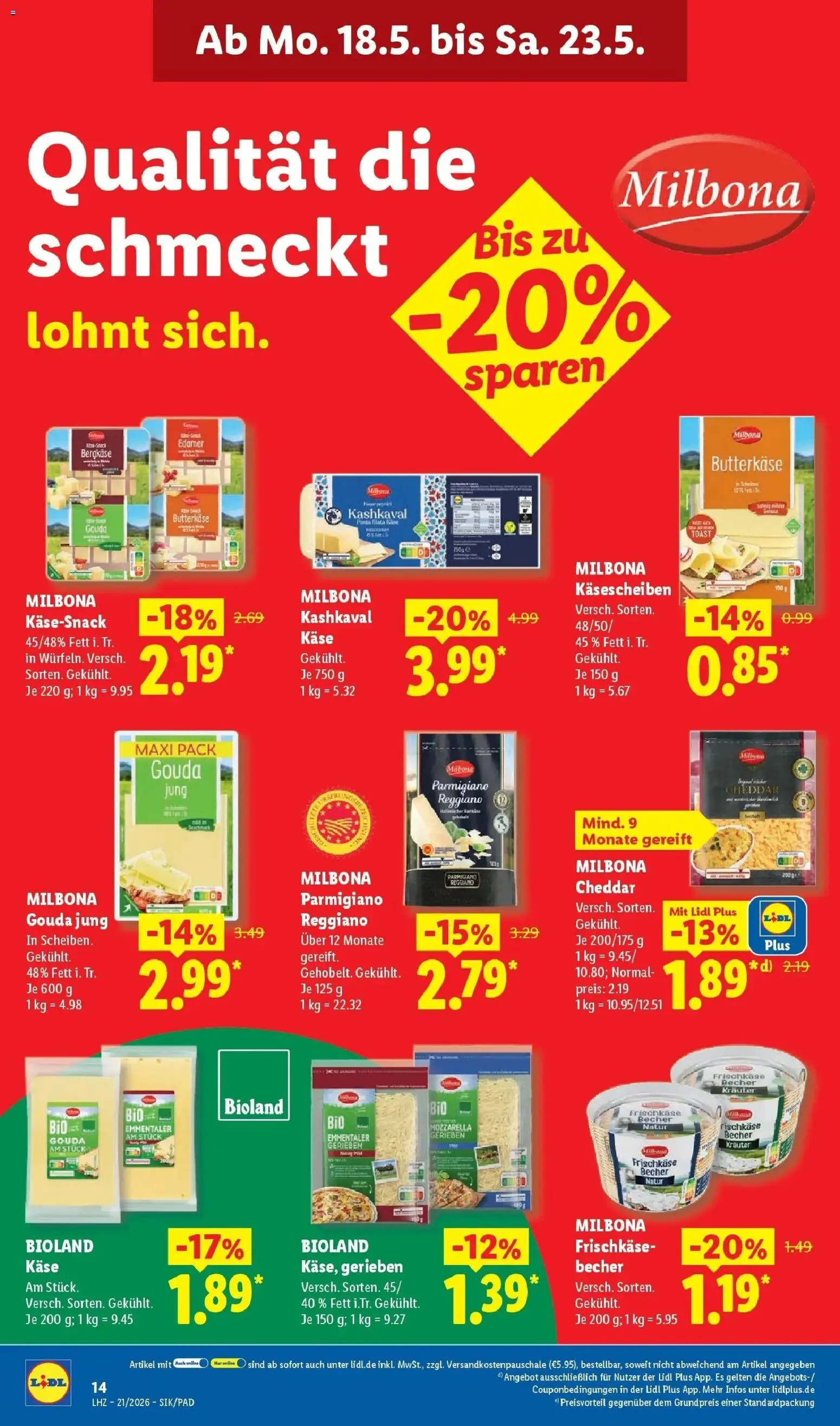 Lidl Prospekt Höxter – gültig ab 17.05.2026 | Seite: 24 | Produkte: Gouda, Edamer, Pasta, Frischkase
