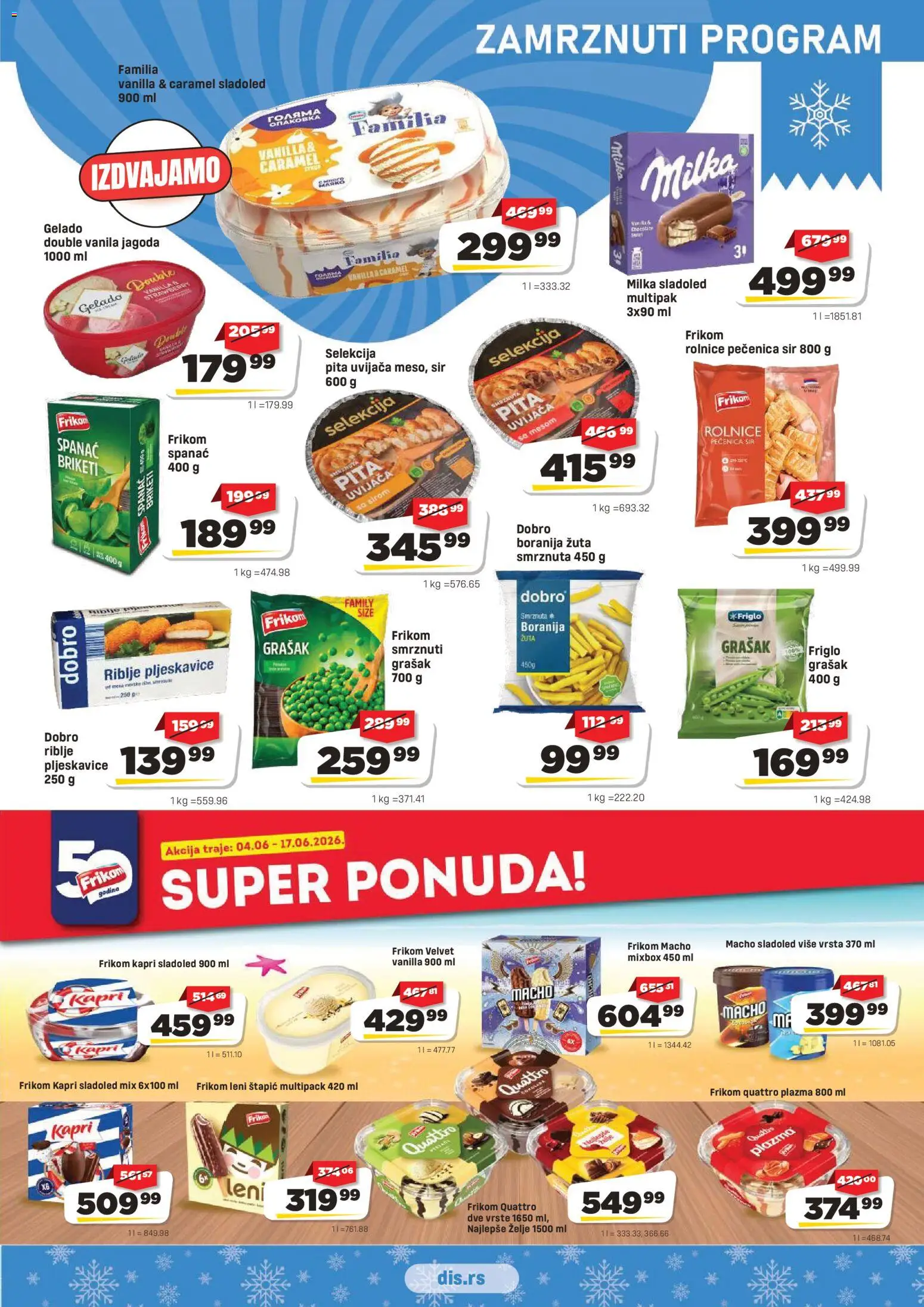 DIS katalog - važi od 04.06.2026 | Strana: 5 | Proizvode: Sladoled, Jagoda, Sir, Pita