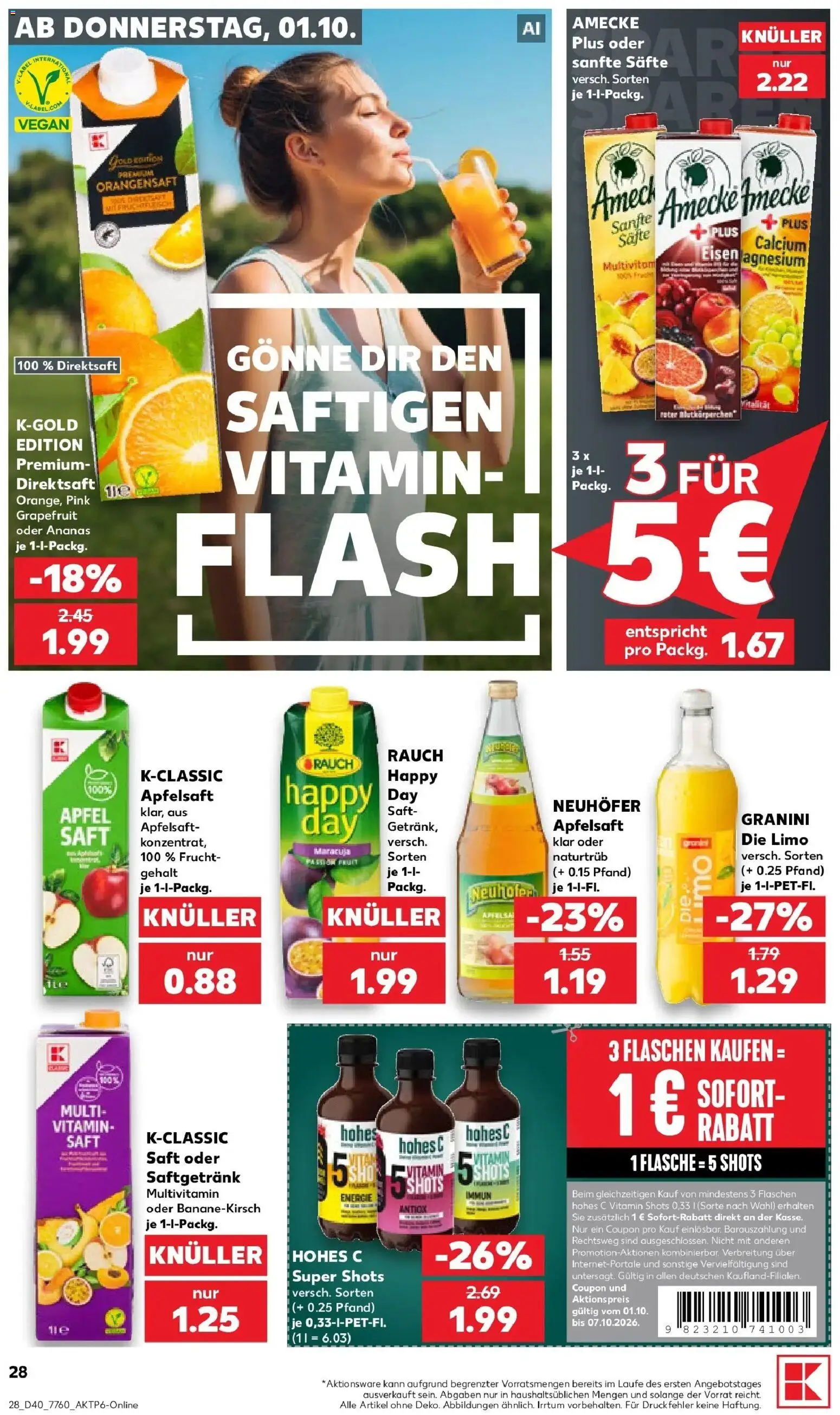 Prospekt Kaufland ab 28.09.2026 » Angebote Online zum Blättern | Seite: 38 | Produkte: Äpfel, Ananas, Apfelsaft, Granini