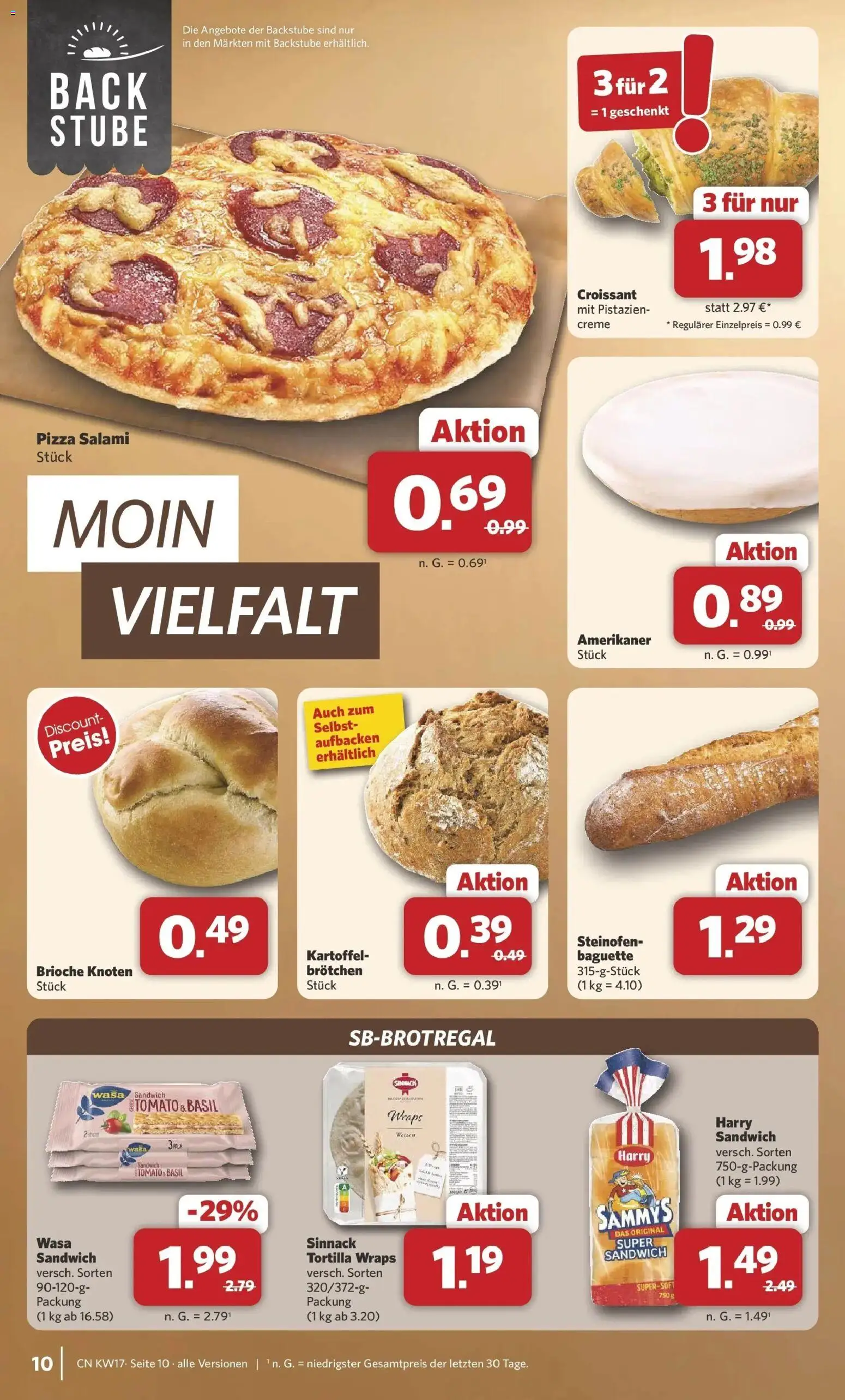 Combi Prospekt Detmold – gültig ab 20.04.2026 | Seite: 10 | Produkte: Creme, Croissant, Salami, Pizza