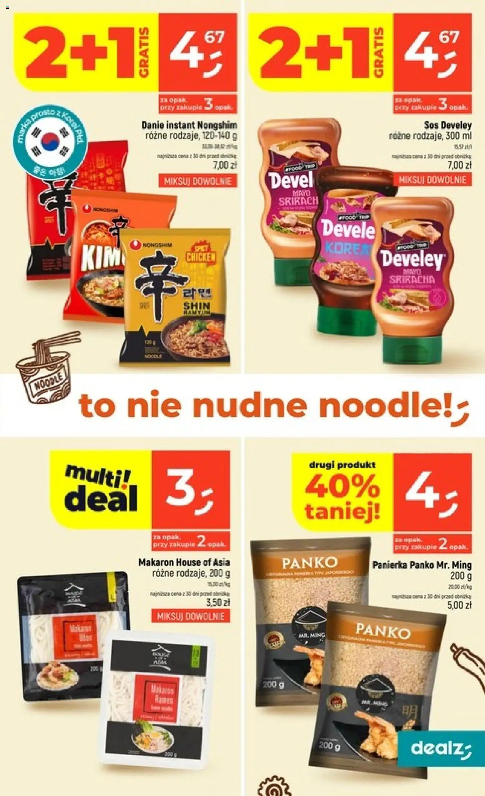 Dealz gazetka od 16.07.2026 | Strona: 13 | Produkty: Sriracha, Panierka panko, Makaron, Sos