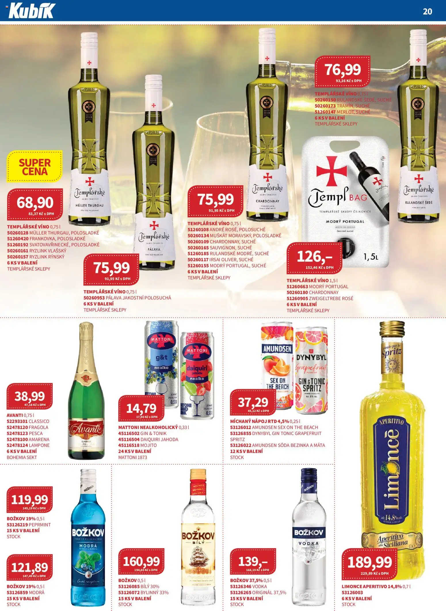 Kubík leták - Velkoobchod 07/2026 od 01.07.2026 | Strana: 20 | Produkty: Vodka, Gin tonic, Spritz, Mojito