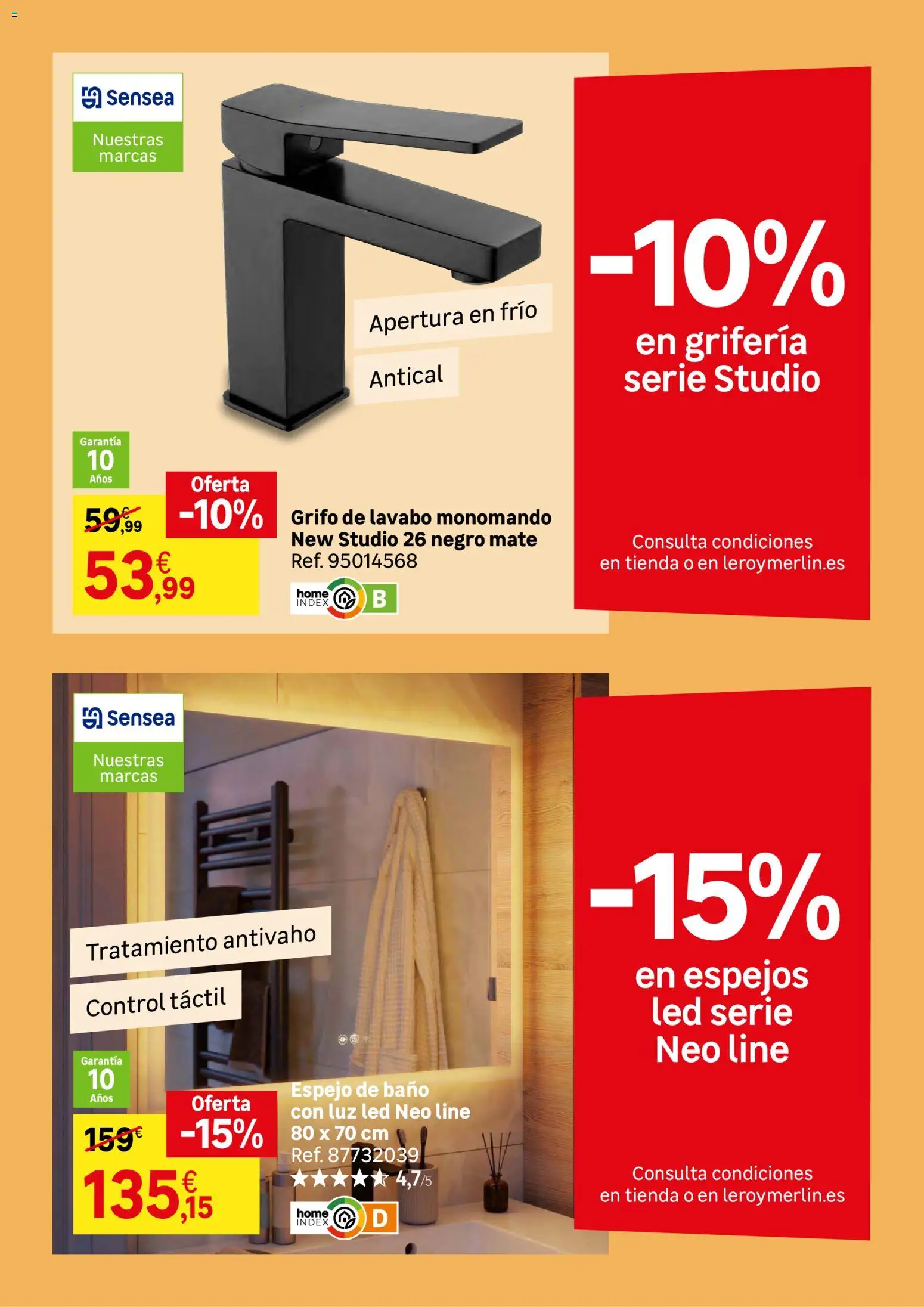 Leroy Merlin catálogo │ válido desde el 21/07/2026 | Página: 28 | Productos: Lavabo, Baño, Espejo