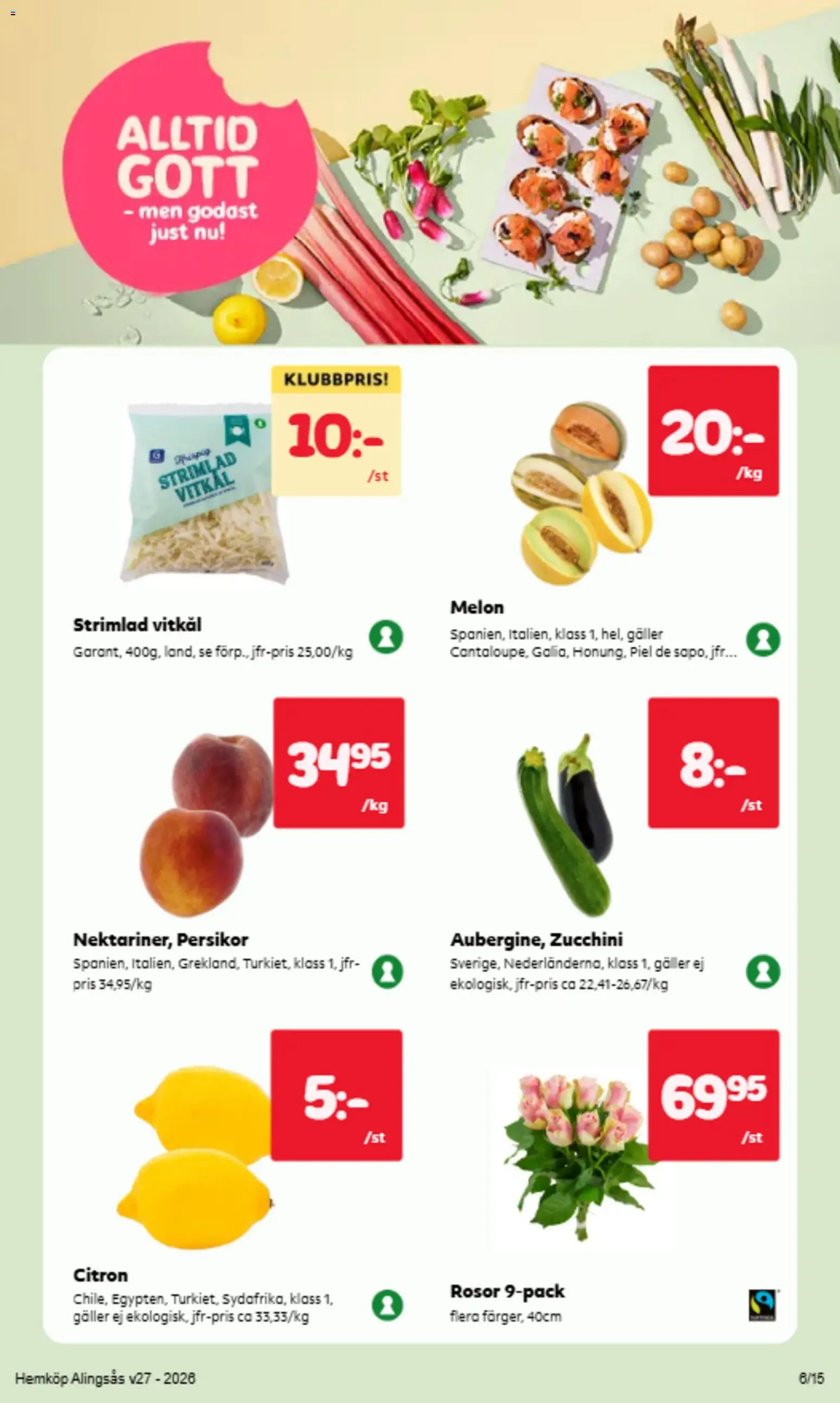 Hemköp reklamblad aktuell från 29/06/2026 | Sida: 11 | Produkter: Galler, Vitkål, Citron, Zucchini