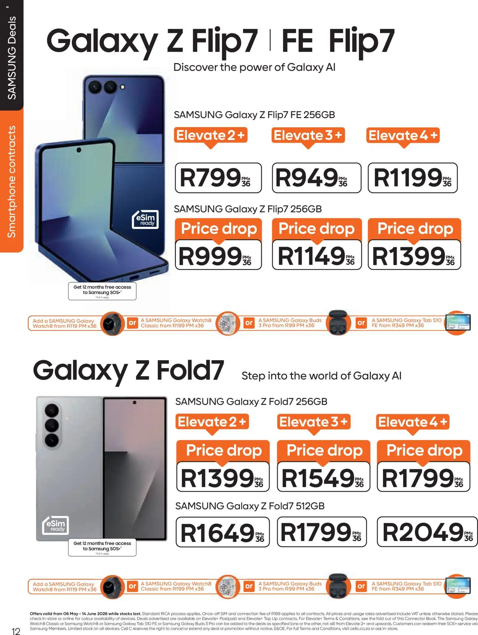 New Cell C catalogue – valid from 06.05.2026 | Page: 14 | Products: Sim, Smartphone, Connector, Stock