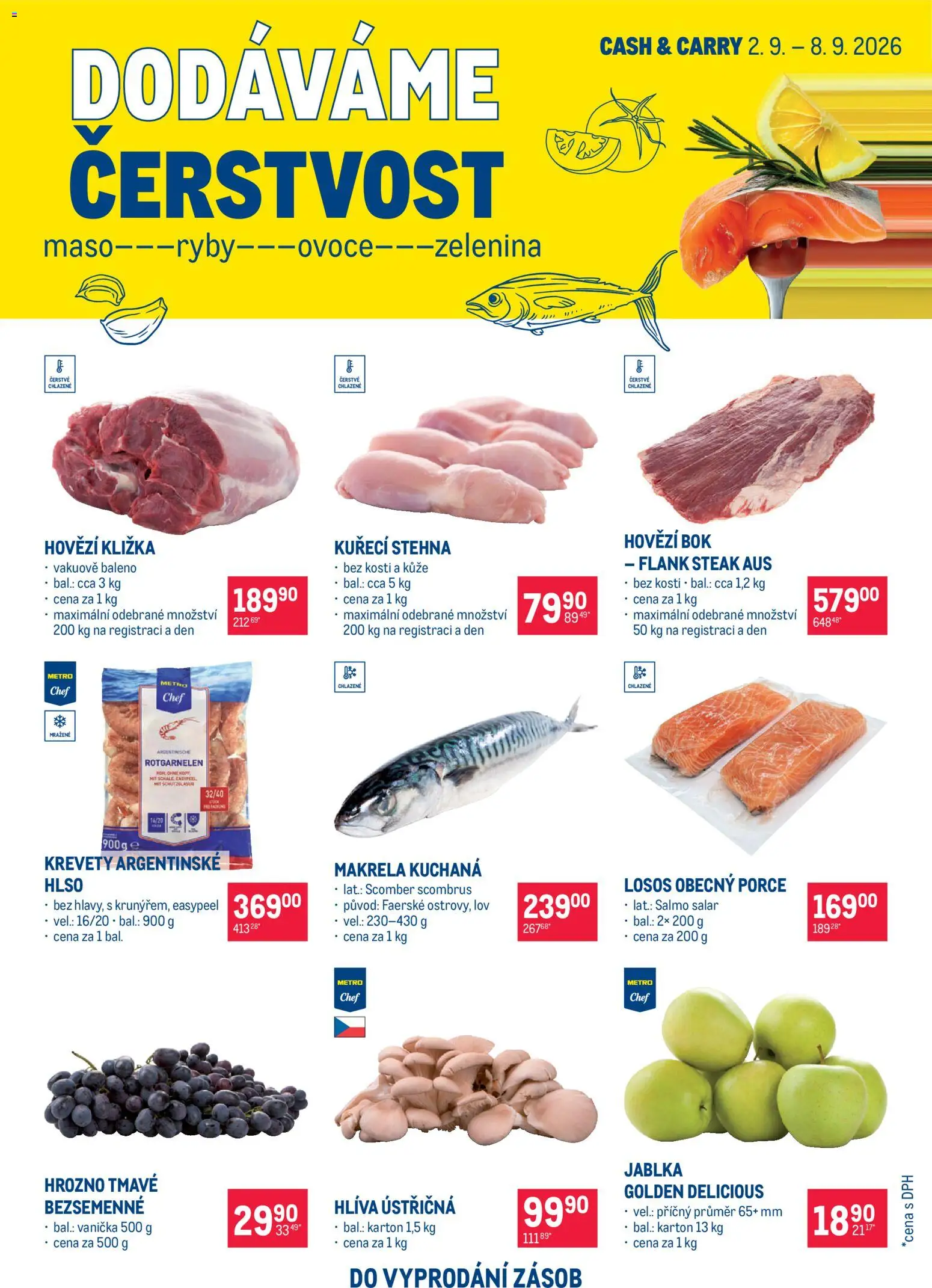 Makro leták - Ultra fresh nabídka od 02.09.2026 | Strana: 1 | Produkty: Hovězí, Hlíva ústřičná, Ryby, Makrela