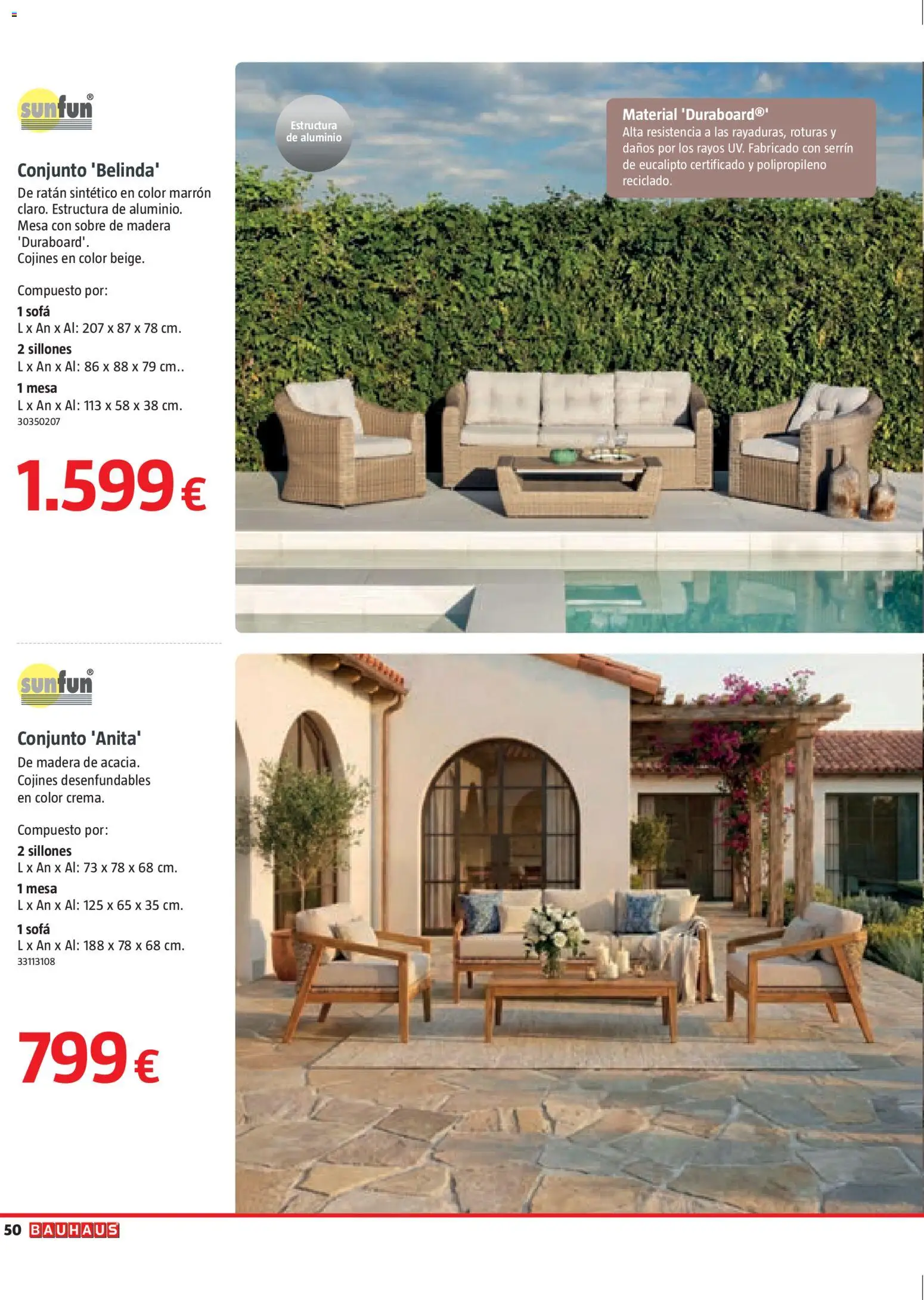 Bauhaus Verano │ válido desde el 16.03.2026 | Página: 50 | Productos: Crema, Sofá, Mesa