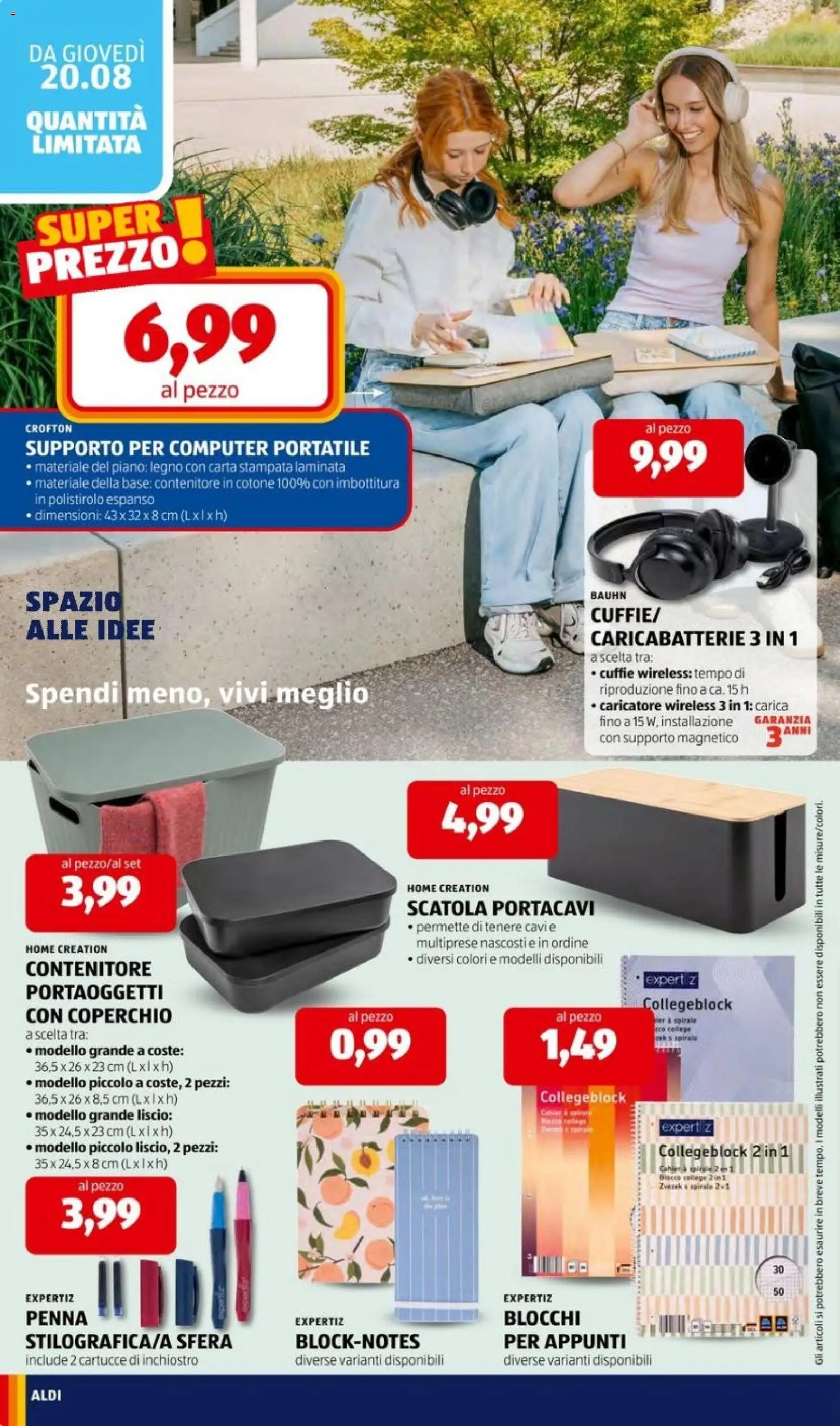 Volantino Aldi del 17/08/2026 | Pagina: 32 | Prodotti: Computer portatile, Computer, Scatola, Caricabatterie