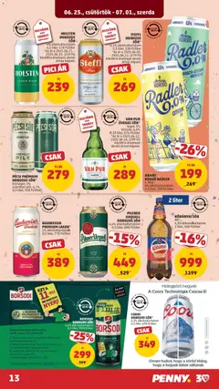 HOLSTEN DOBOZOS SÖR, 4% alkoholtartalom, 0,5 liter, 478 Ft/liter, *Az ár a 2025.06.21.-2025.06.22. (259 Ft) között is érvényes akciós árhoz képest. - amely érvényes a következő dátumtól: 2026.06.25. | Oldal: 13