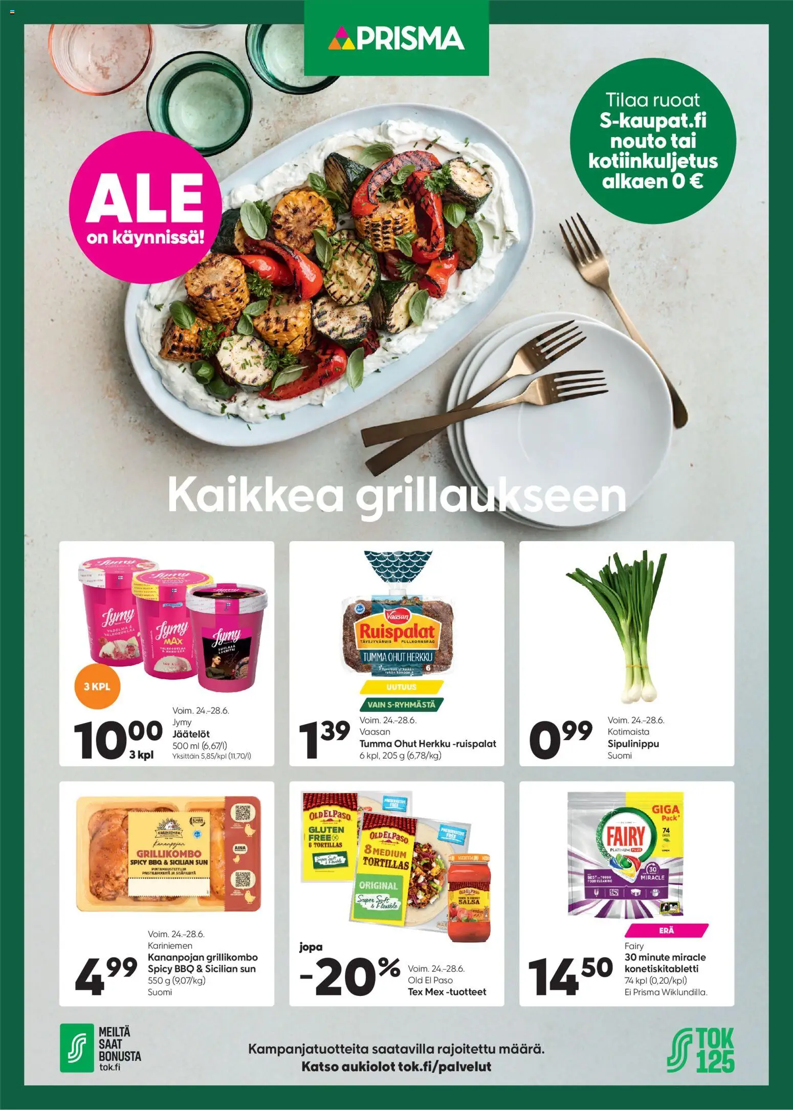 Prisma tarjoukset - Kaikkea grillaukseen – voimassa 24/06/2026 alkaen | Sivu: 1 | Tuotteet: Vadelma, Salsa, Lakritsi