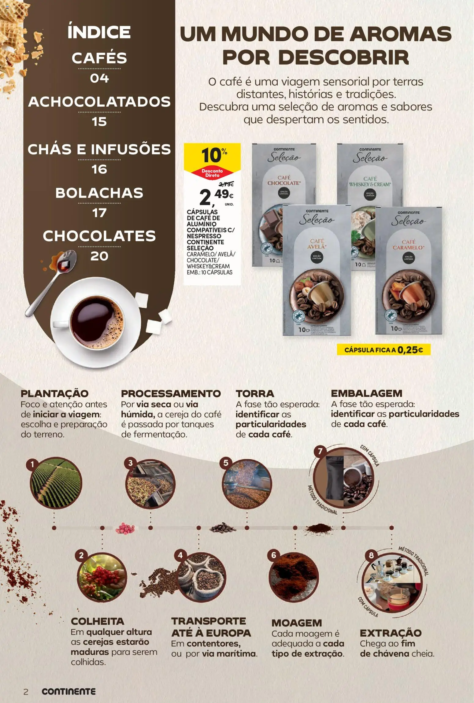 Continente Bebidas Quentes │ válido de 13/10/2026 | Página: 2 | Produtos: Bolachas, Cápsulas, Cereja, Chocolate