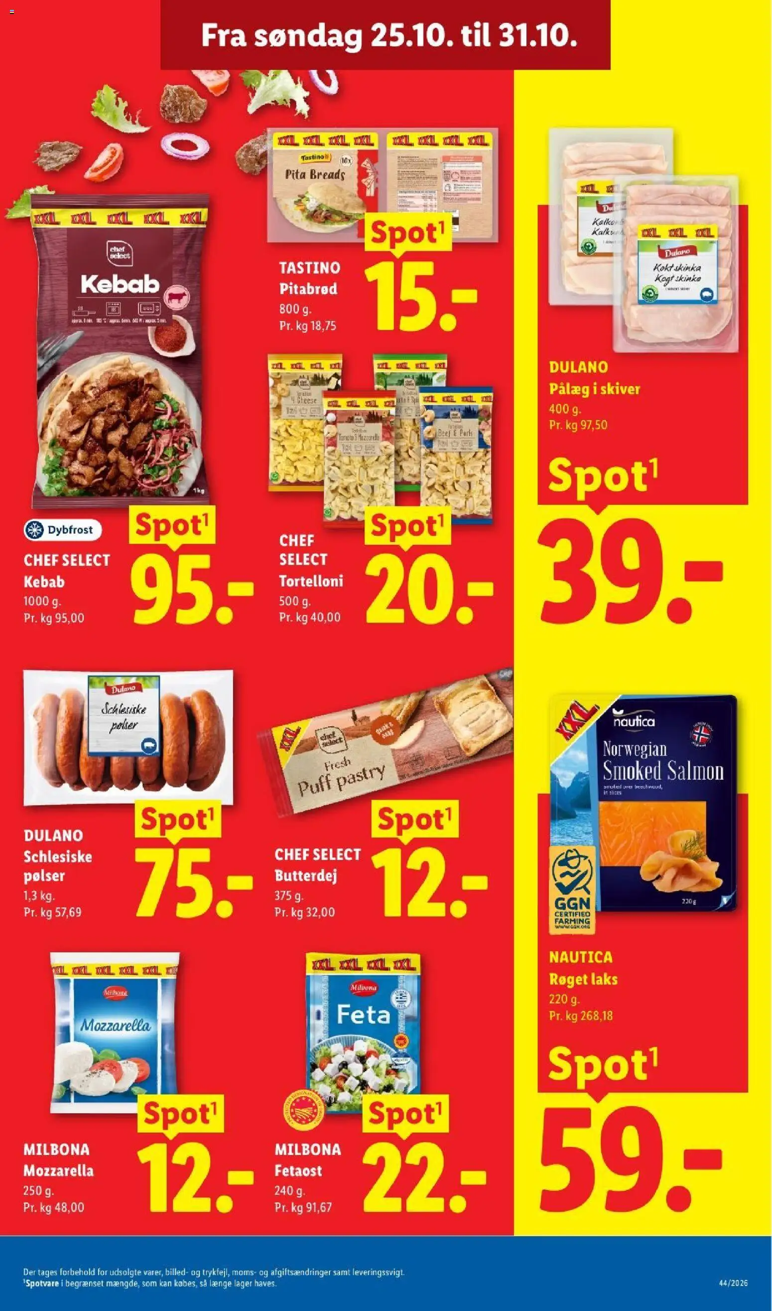 Lidl tilbudsavis – gyldig fra 25/10/2026 | Side: 10 | Produkter: Butterdej, Pølser, Kebab, Pålæg