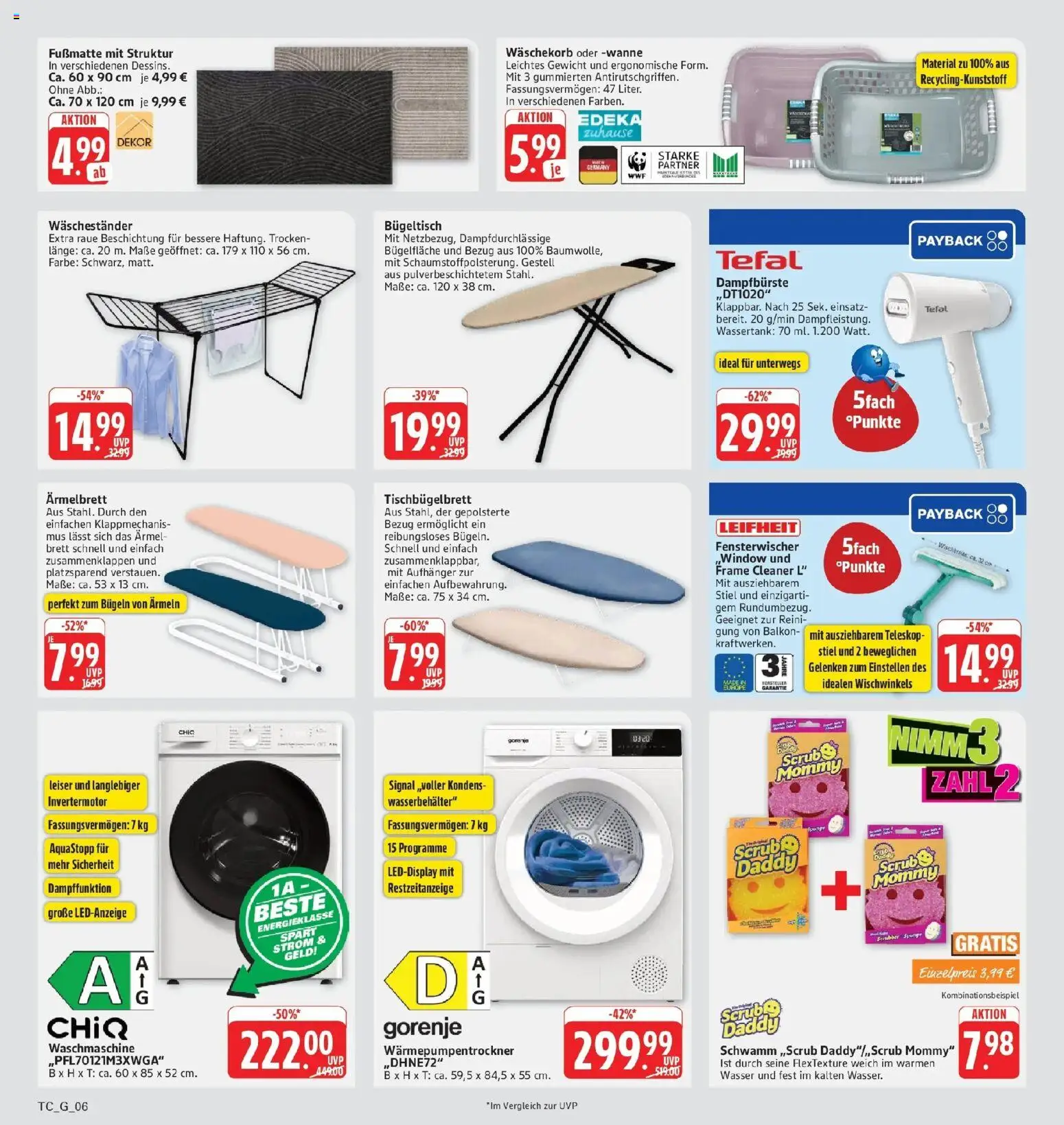 Edeka Prospekt Eislingen (ab 31.08.2026) » Angebote Online | Seite: 34 | Produkte: Gorenje, Gewicht, Fußmatte, Waschestander