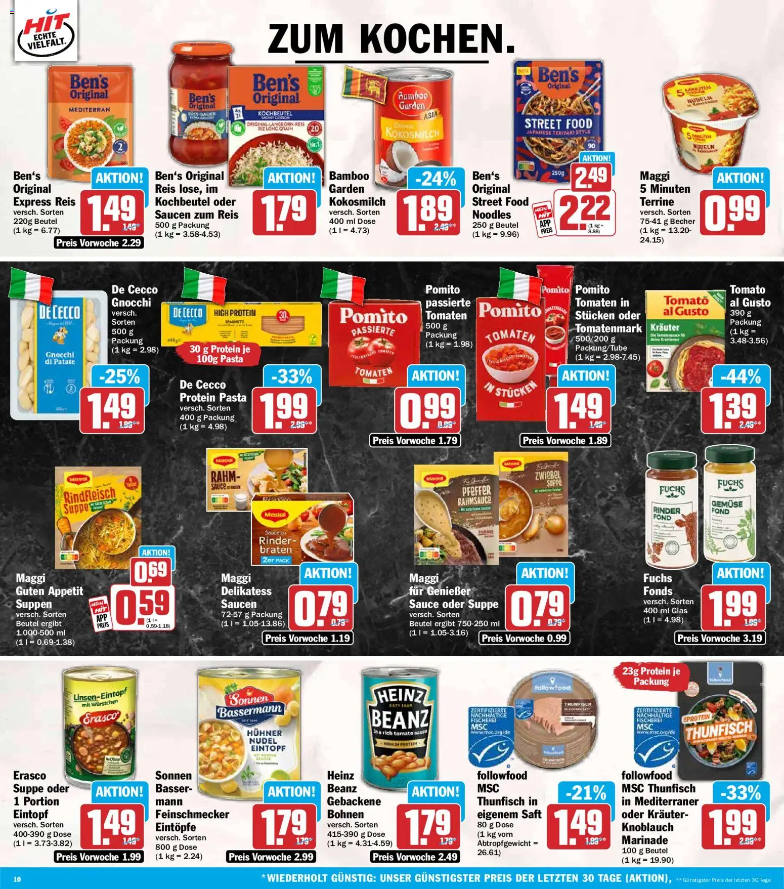 HIT Prospekt – gültig ab 10.08.2026 | Seite: 10 | Produkte: Spaghetti, Pfeffer, Knoblauch, Reis