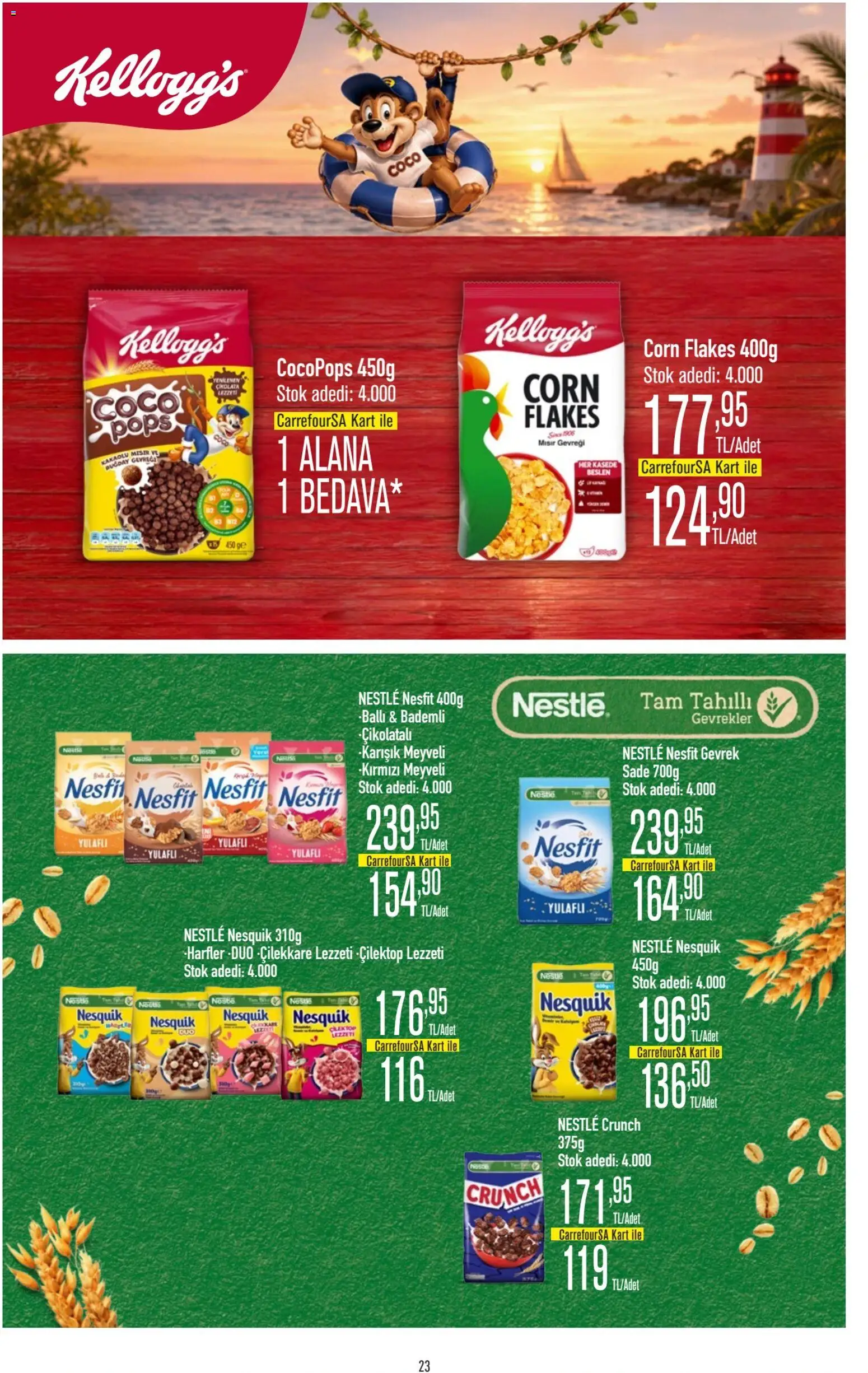 CarrefourSA Katalog - 06 Ağustos 2026 tarihinden itibaren geçerlidir | Sayfa: 23 | Ürünler: Gevrek, Mısır gevreği, Mısır