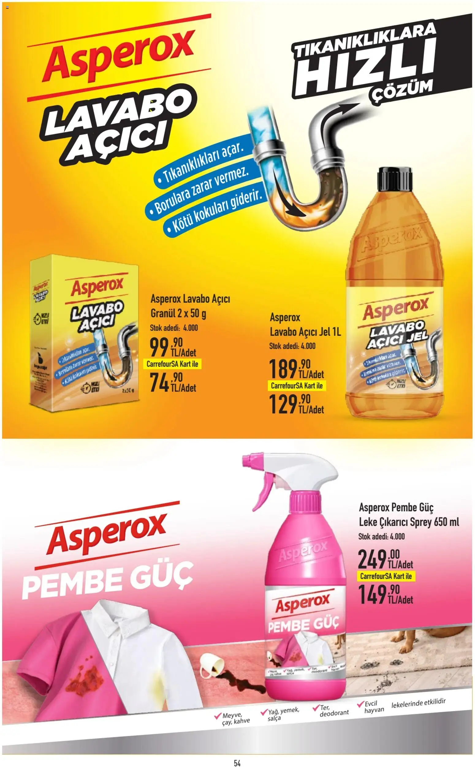 CarrefourSA Katalog - 18.05.2026 tarihinden itibaren geçerlidir | Sayfa: 54 | Ürünler: Lavabo, Deodorant, Kahve, Meyve