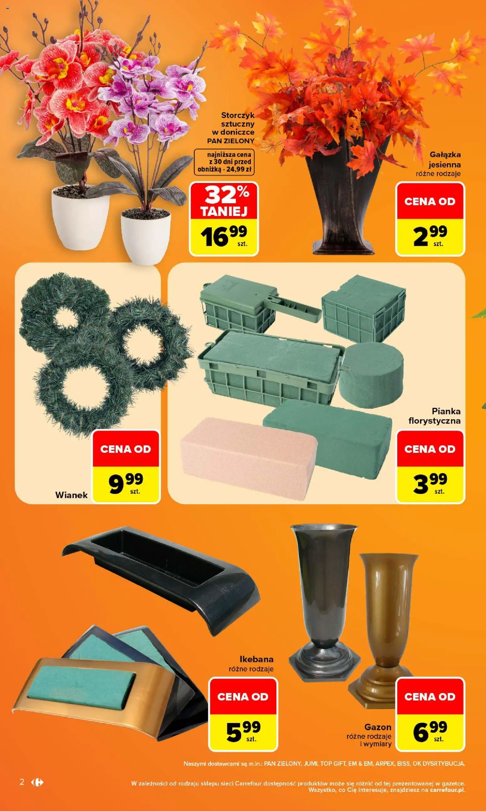 Carrefour gazetka - Wybór na czas zadumy od 21.09.2026 | Strona: 2 | Produkty: Top, Storczyk, Storczyk sztuczny