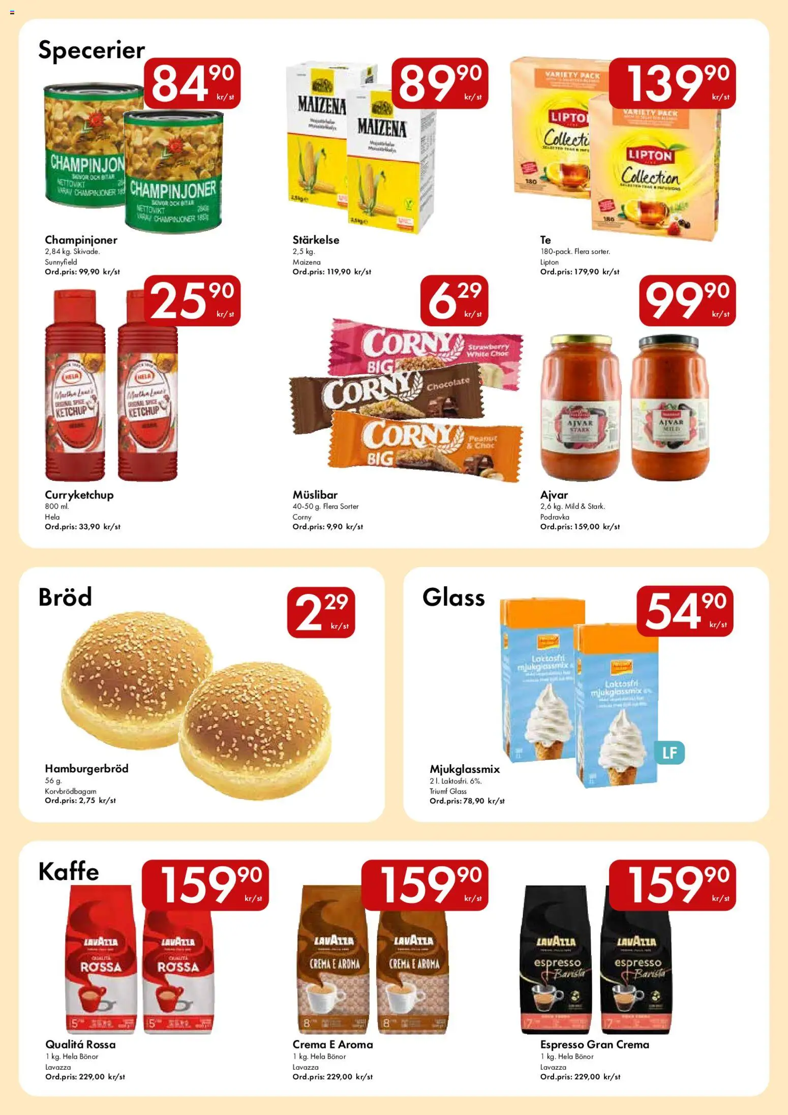 Snabbgross reklamblad aktuell från 24/08/2026 | Sida: 12 | Produkter: Tomat, Hamburgerbröd, Müslibar, Glass