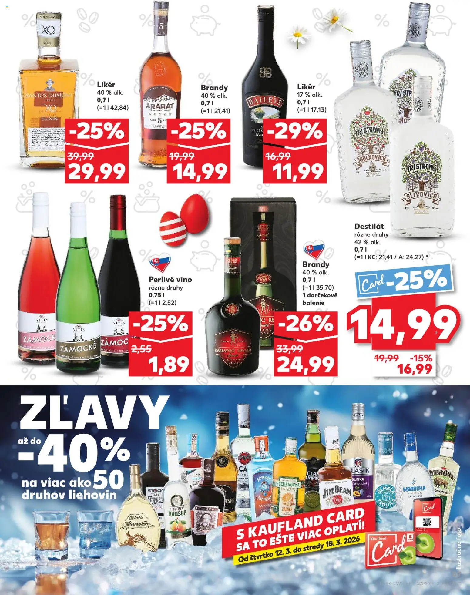 Nové Kaufland akcie – leták je platný od 12.03.2026 | Strana: 47 | Produkty: Jim Beam, Víno, Brandy, Ararat