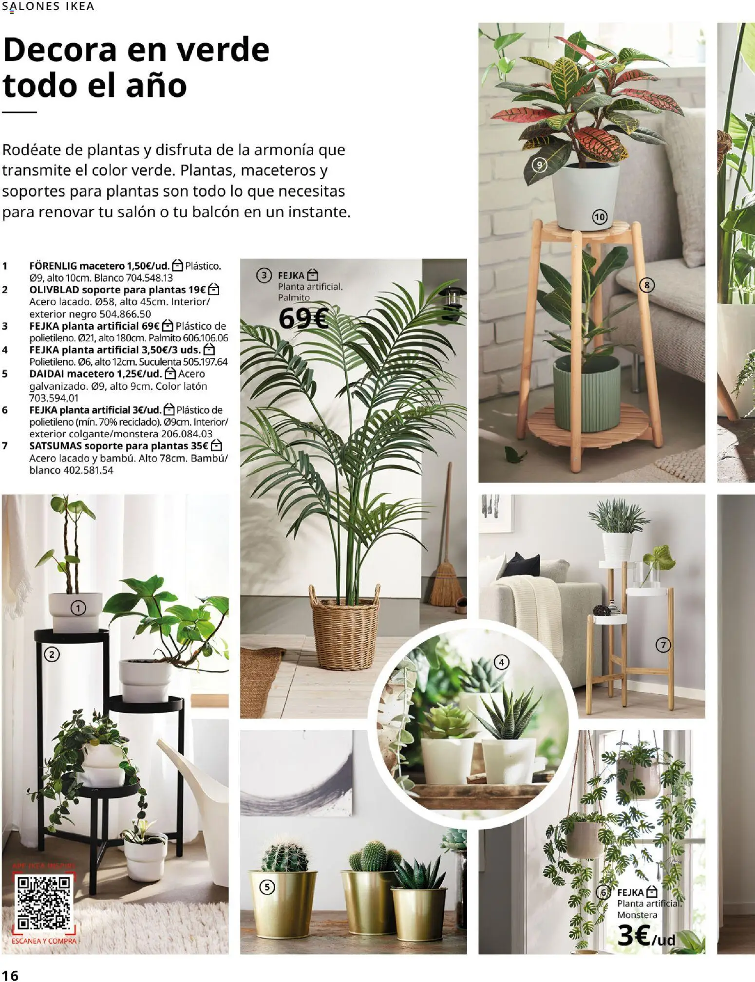 IKEA - Accesorios y decoración │ válido desde el 01/09/2026 | Página: 16 | Productos: Salón, Planta artificial, Macetero, Soporte para plantas