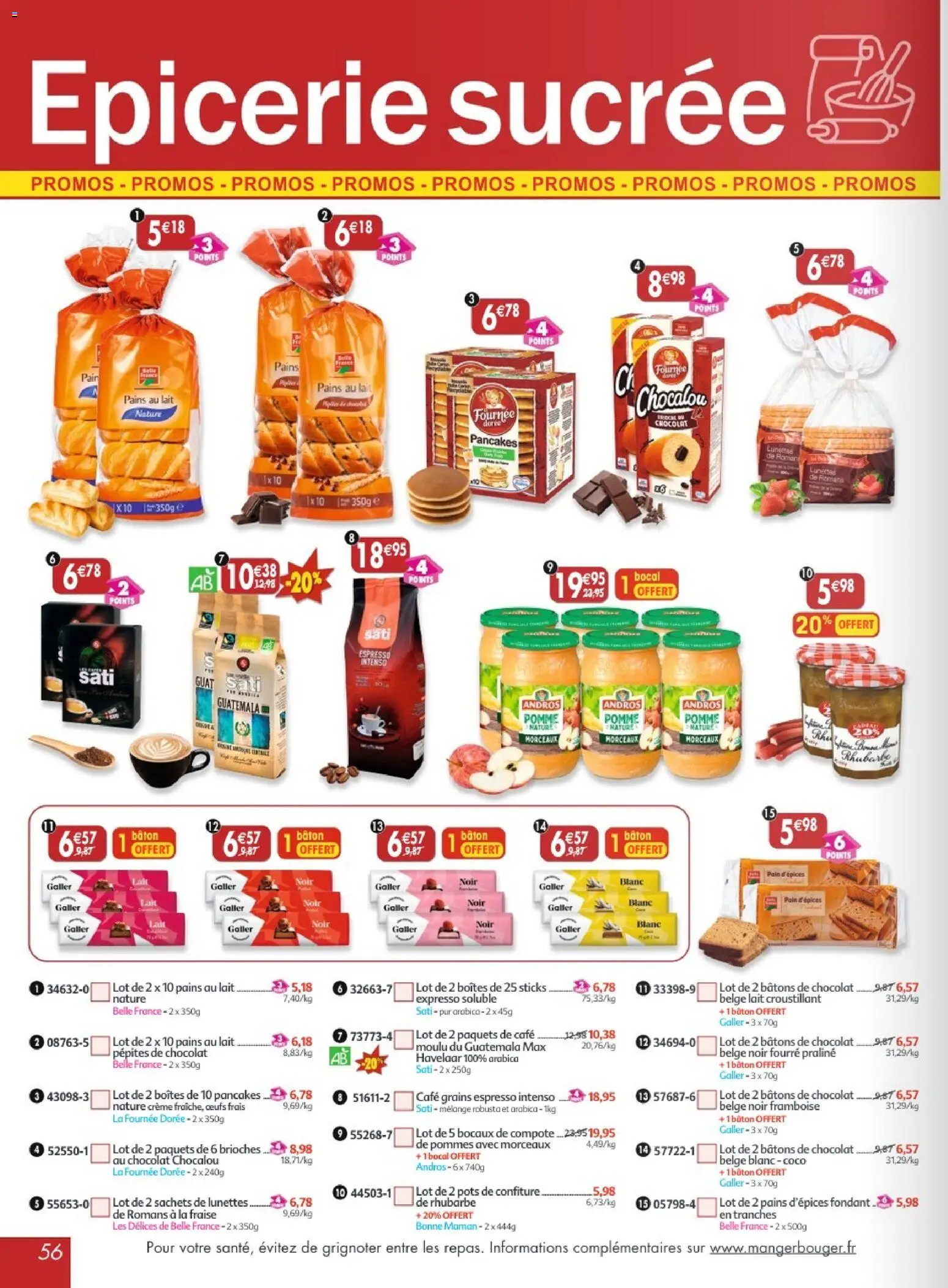 {H1} | Page: 56 | Produits: Fraise, Rhubarbe, Lait, Chocolat