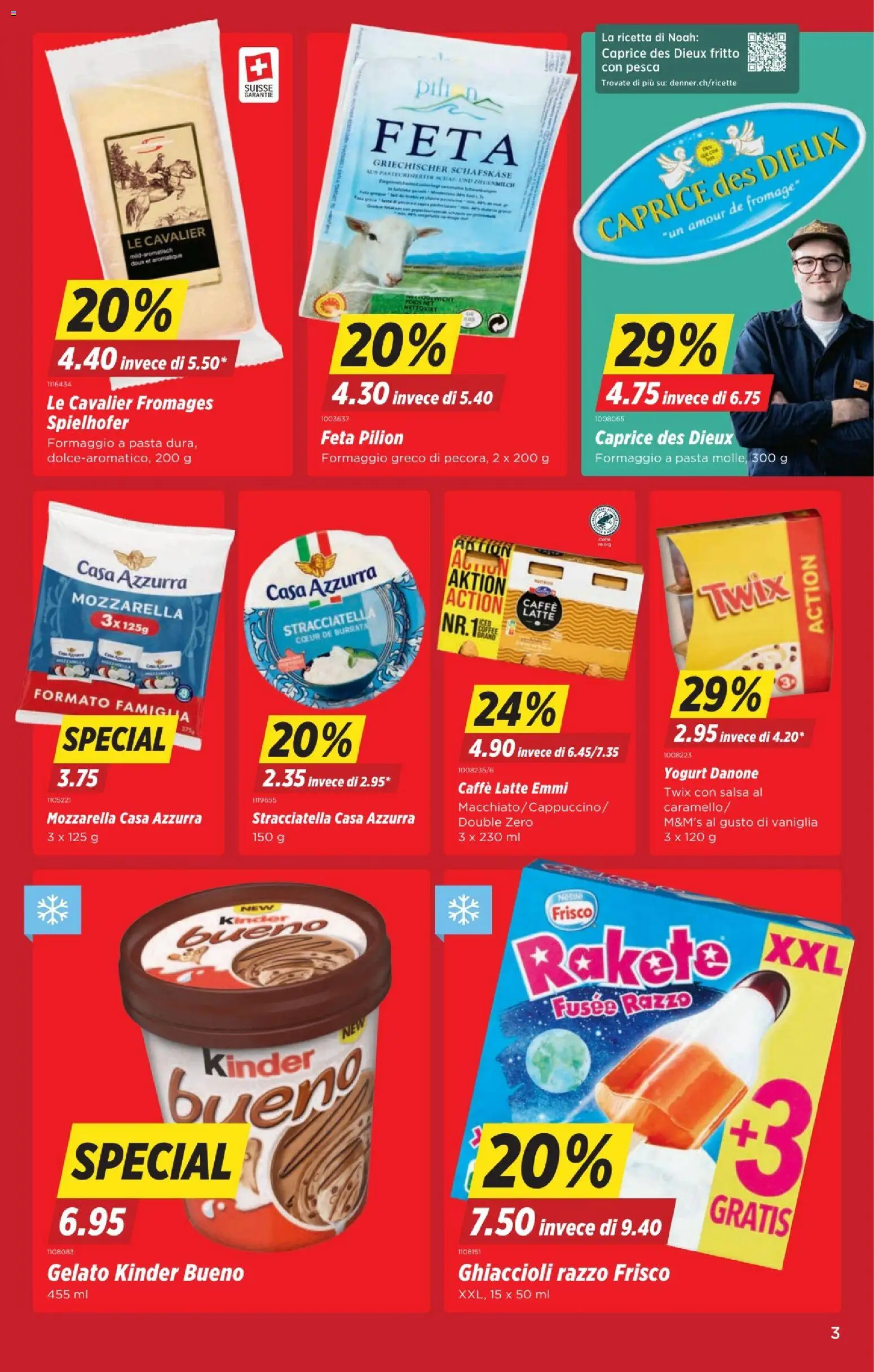 Denner aktionen IT – gültig ab 23.07.2026 | Seite: 3 | Produkte: Feta, Twix, Fennikel, Pasta