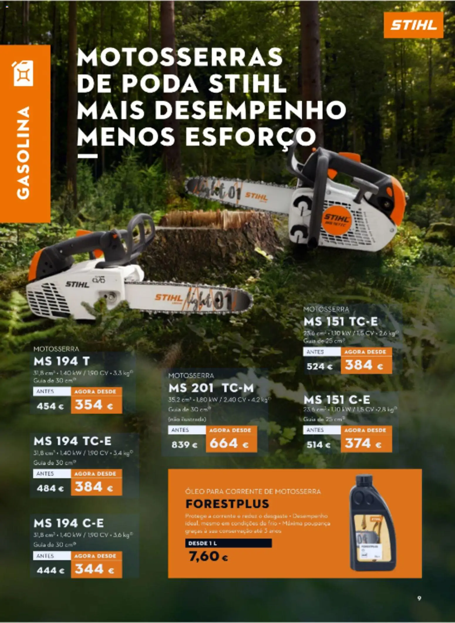 Stihl Outono Catálogo │ válido de 28/09/2026 | Página: 9 | Produtos: Motosserra, Óleo