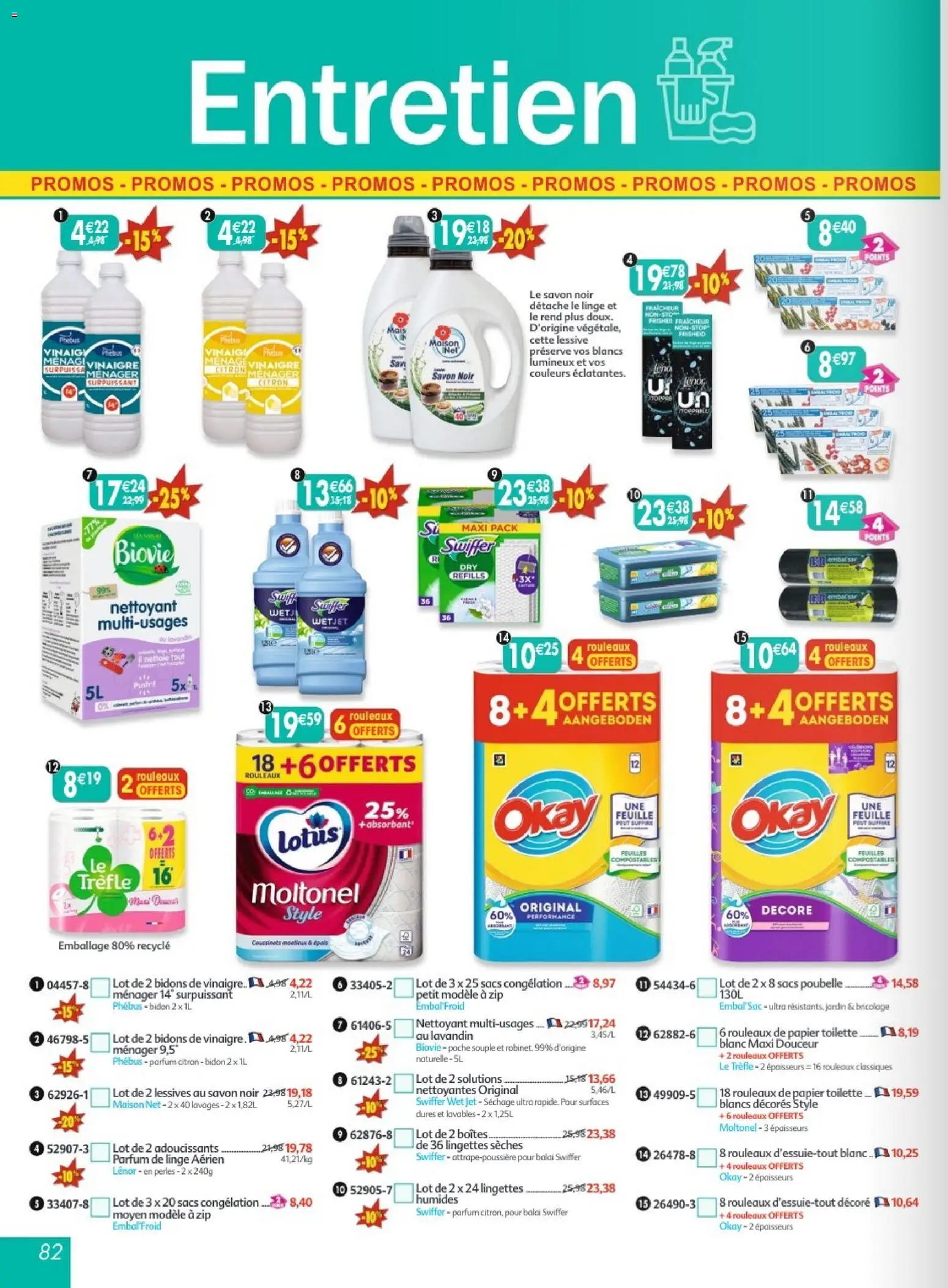 {H1} | Page: 82 | Produits: Citron, Lenor, Mais, Savon