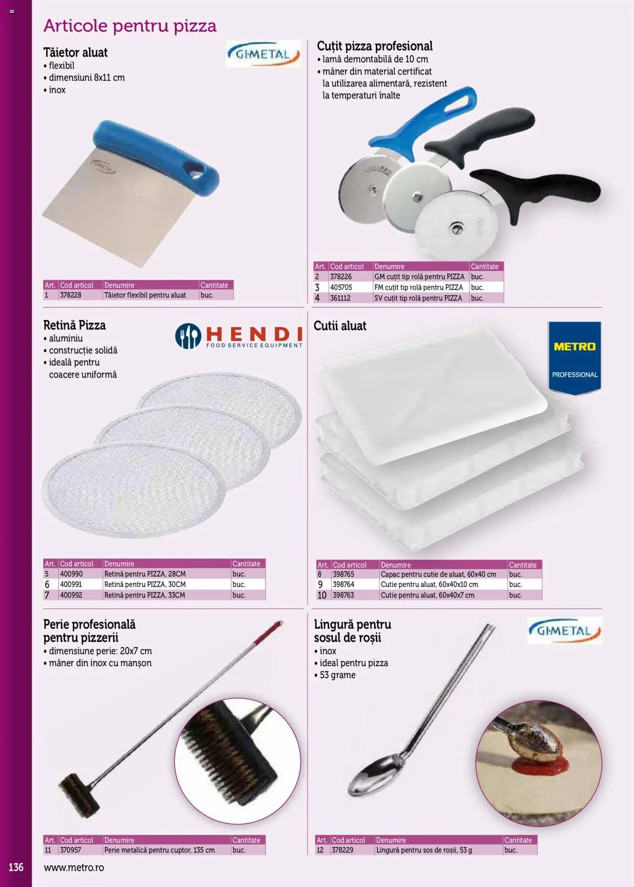 Noul catalog Metro – valabil de la 17.09.2025 | Pagină: 136 | Produse: Mâner, Aluat, Tip, Sos