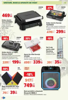 Ofertele Carrefour valabile de la 11.03.2026 | Pagină: 32 | Produse: Grătar, Role, Recipiente, Boxă portabilă