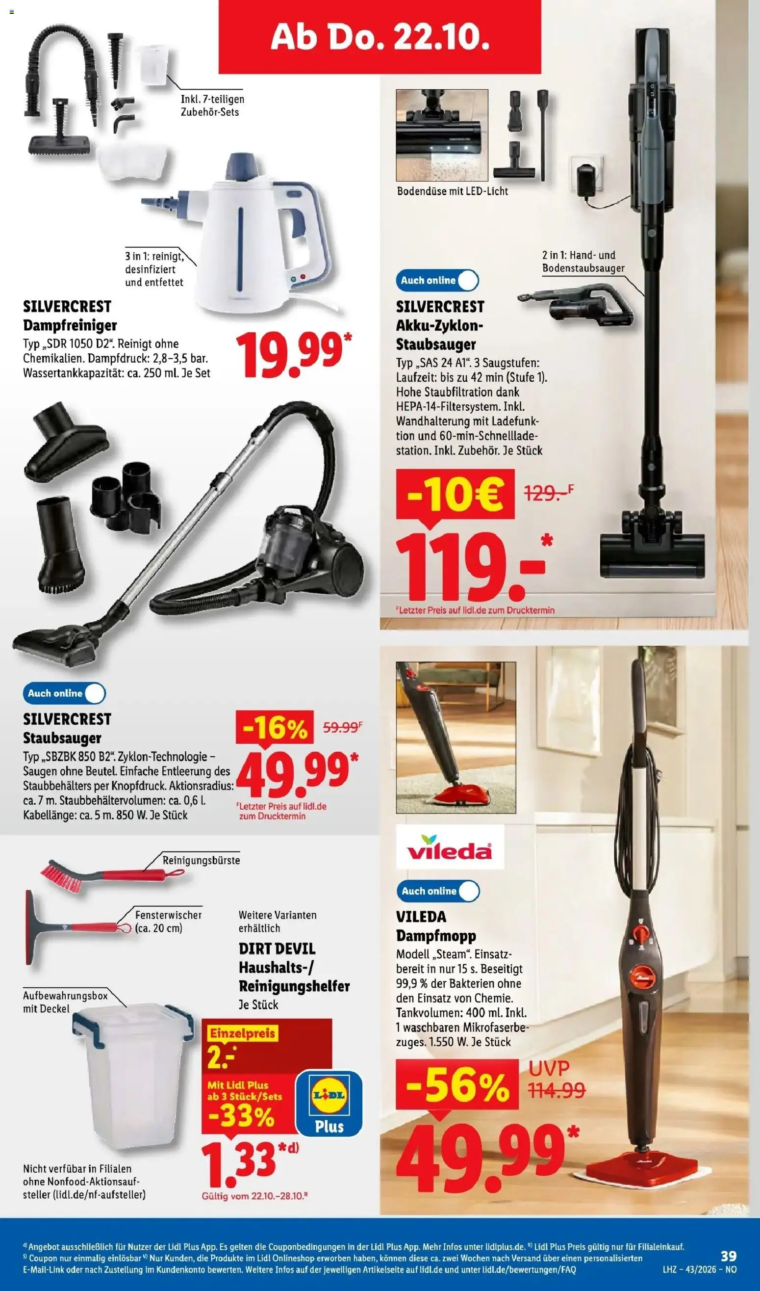 Lidl Prospekt Braunschweig (ab 19.10.2026) zum Blättern » Angebote | Seite: 57 | Produkte: Staubsauger