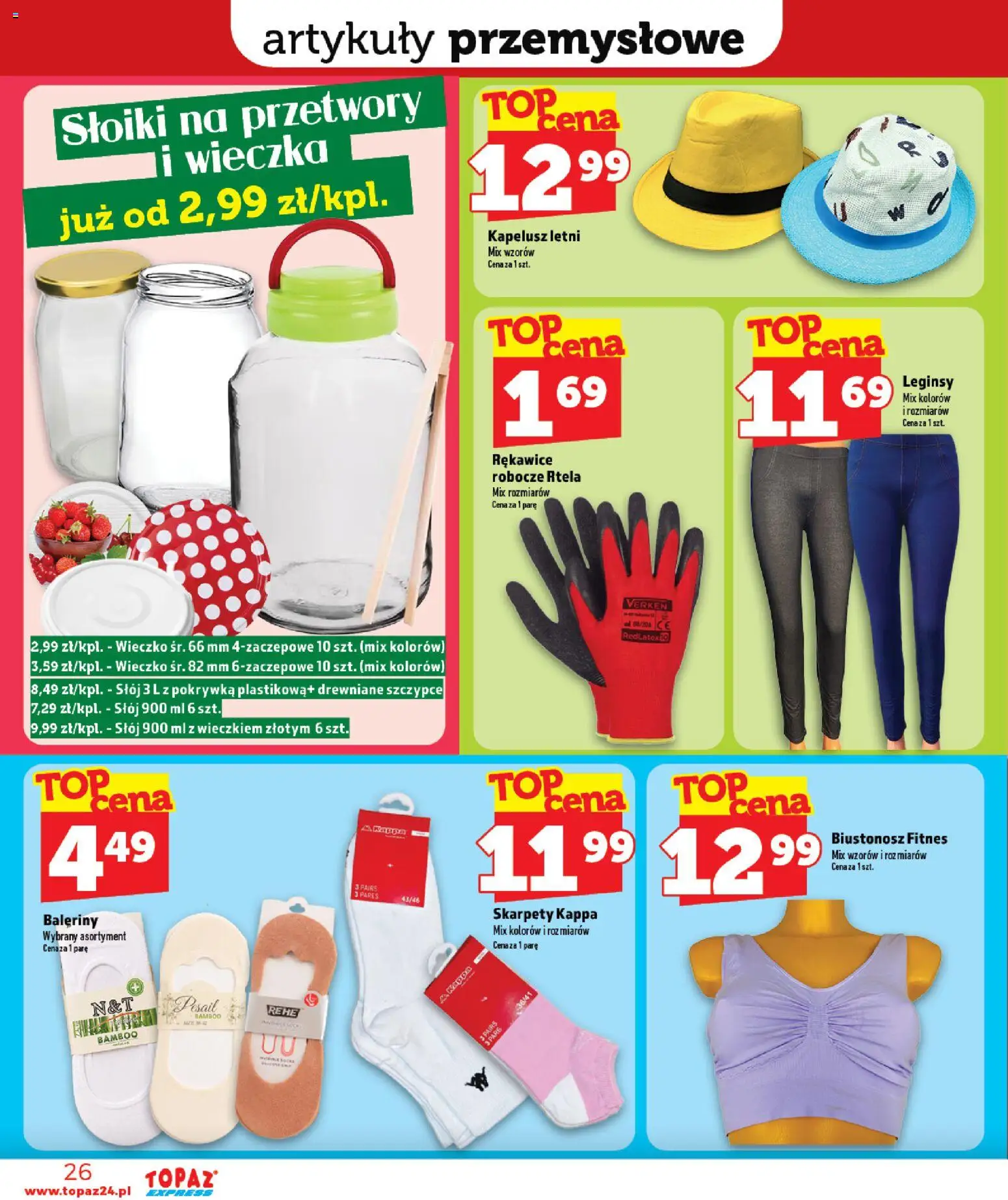 Topaz gazetka - Express od 16.07.2026 | Strona: 26 | Produkty: Biustonosz, Baleriny, Kapelusz, Artykuły przemysłowe