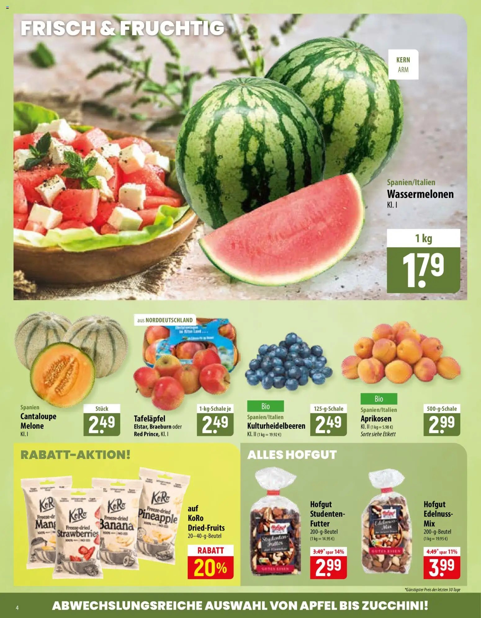 Famila Prospekt – gültig ab 15.06.2026 | Seite: 4 | Produkte: Äpfel, Melone, Zucchini