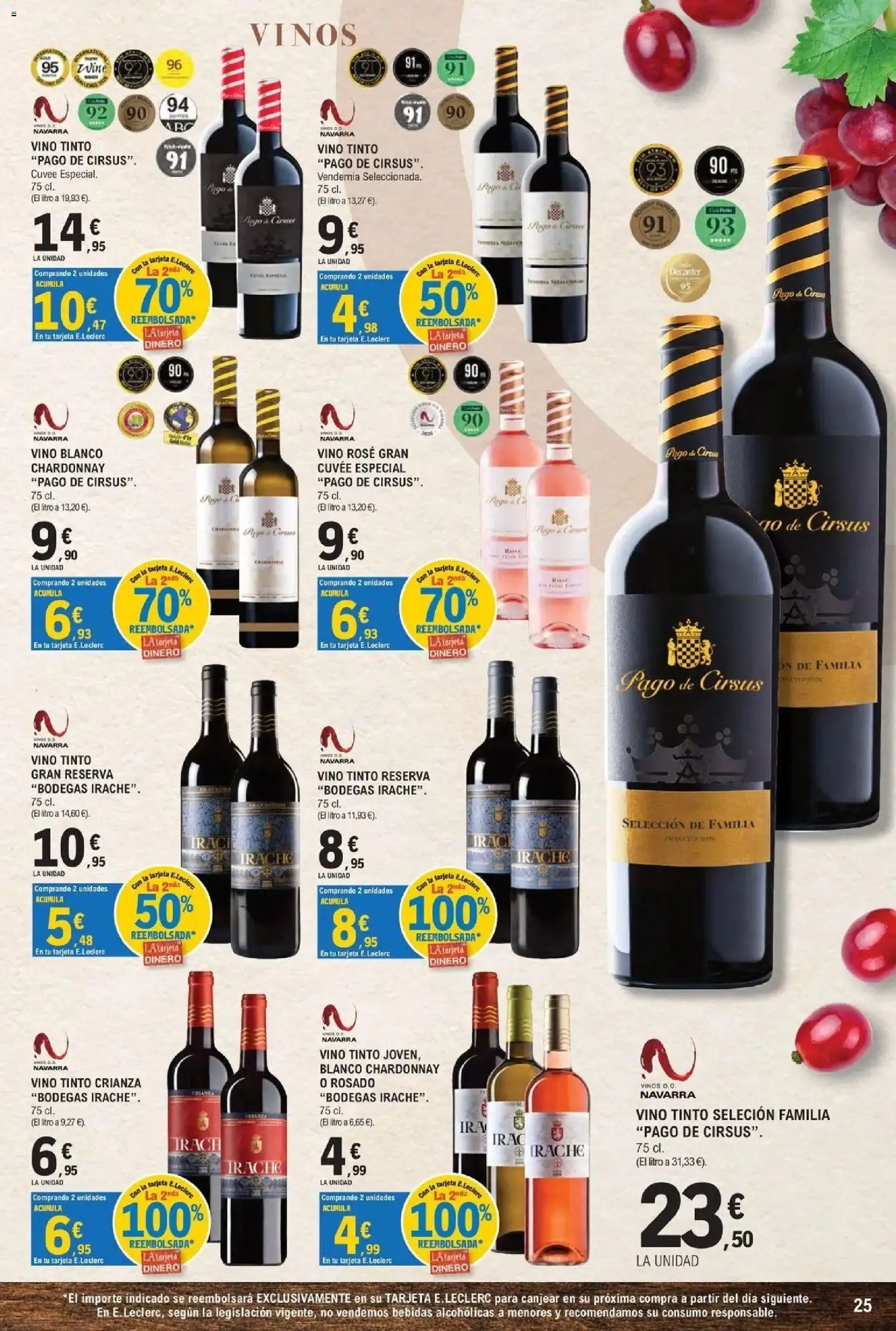 E.Leclerc - Feria del vino 30/09/2026 - 17/10/2026 | Página: 25 | Productos: Vino tinto, Vino, Vino blanco, Bebidas