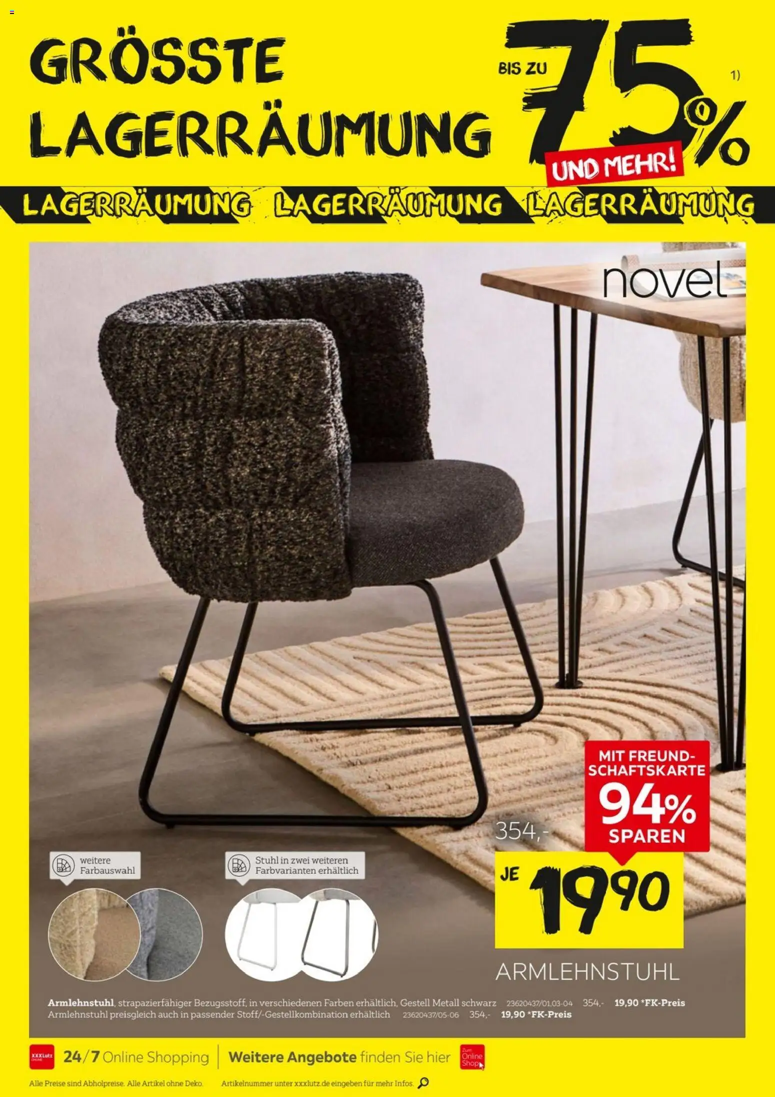XXXLutz Größte Lagerräumung – gültig ab 04.07.2026 | Seite: 10 | Produkte: Stuhl